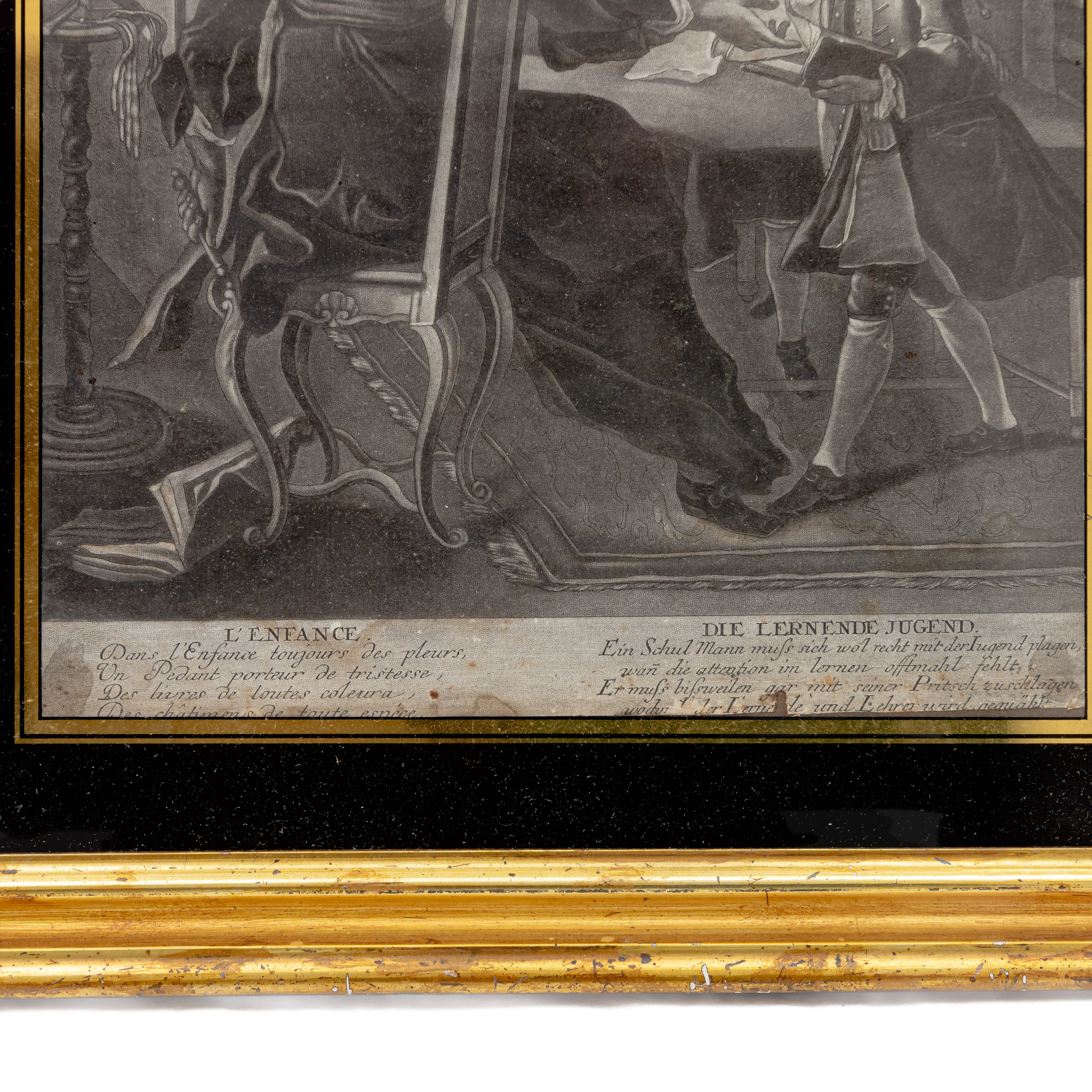 L' infanzia e il medico ,coppia di multipli in cornice sottovetro