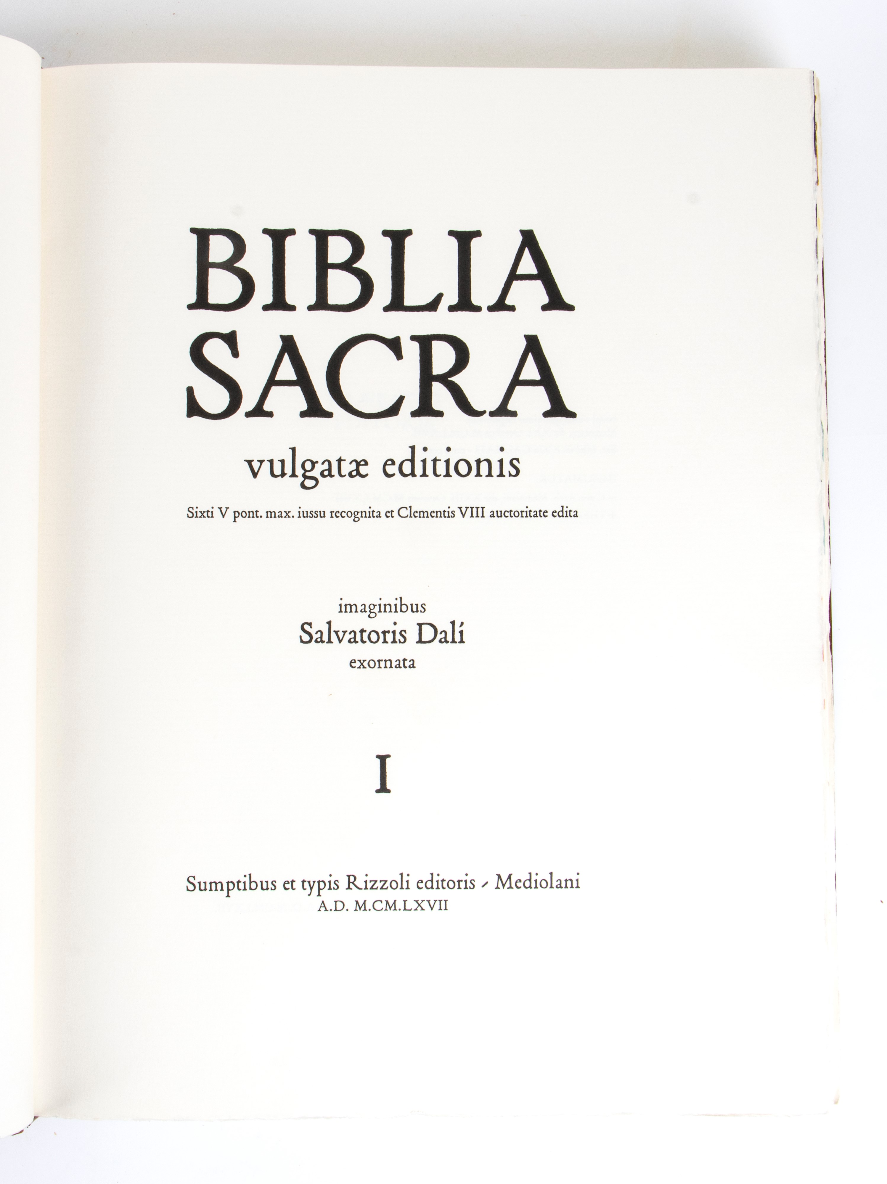 Biblia Sacra Vulgatae Editionis Imaginibus Salvatoris Dalì.z Sumptibus Ex Typis Rizzoli Editoris ...