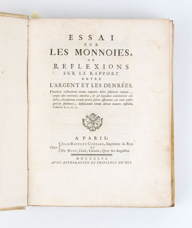 Dupre De Saint-maur (nicolas-francois). Essai Sur Les Monnoies Ou Reflexions Sue le Rapport Entre...