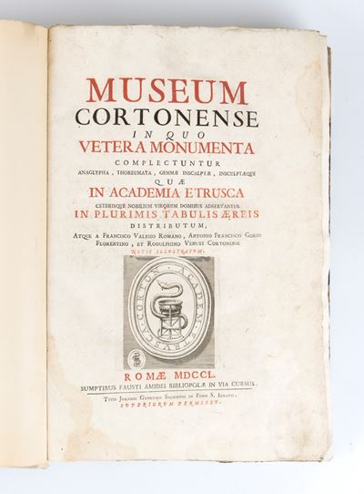 Valesio Francesco, Frncesco Gori, Ridolfino Venuti. Museum Cortonense in Quo Vetera Monumenta Com...
