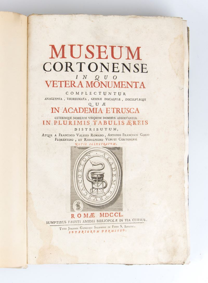 Valesio Francesco, Frncesco Gori, Ridolfino Venuti. Museum Cortonense in Quo Vetera Monumenta Com...