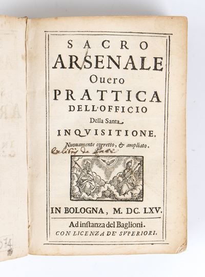 Masini Eliseo. Sacro Arsenale della Santa Inquisizione. Bologna, 1655