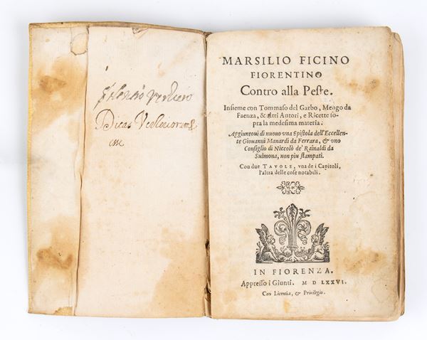 MARSILIO FICINO CONTRO ALLA PESTE. Firenze 1576