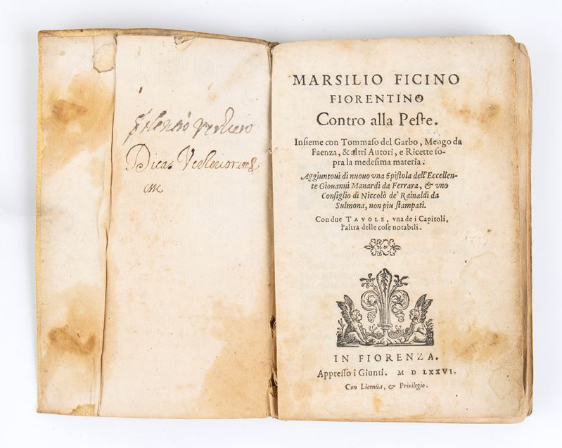 Marsilio Ficino Contro alla Peste. Firenze 1576