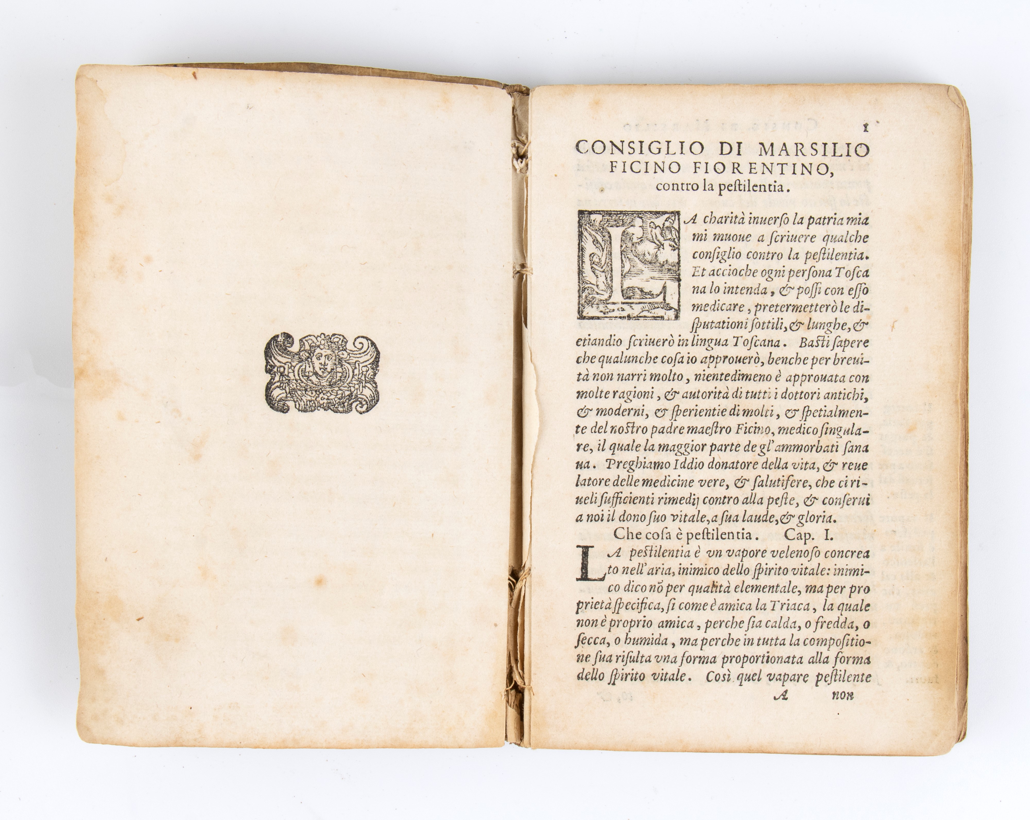 Marsilio Ficino Contro alla Peste. Firenze 1576