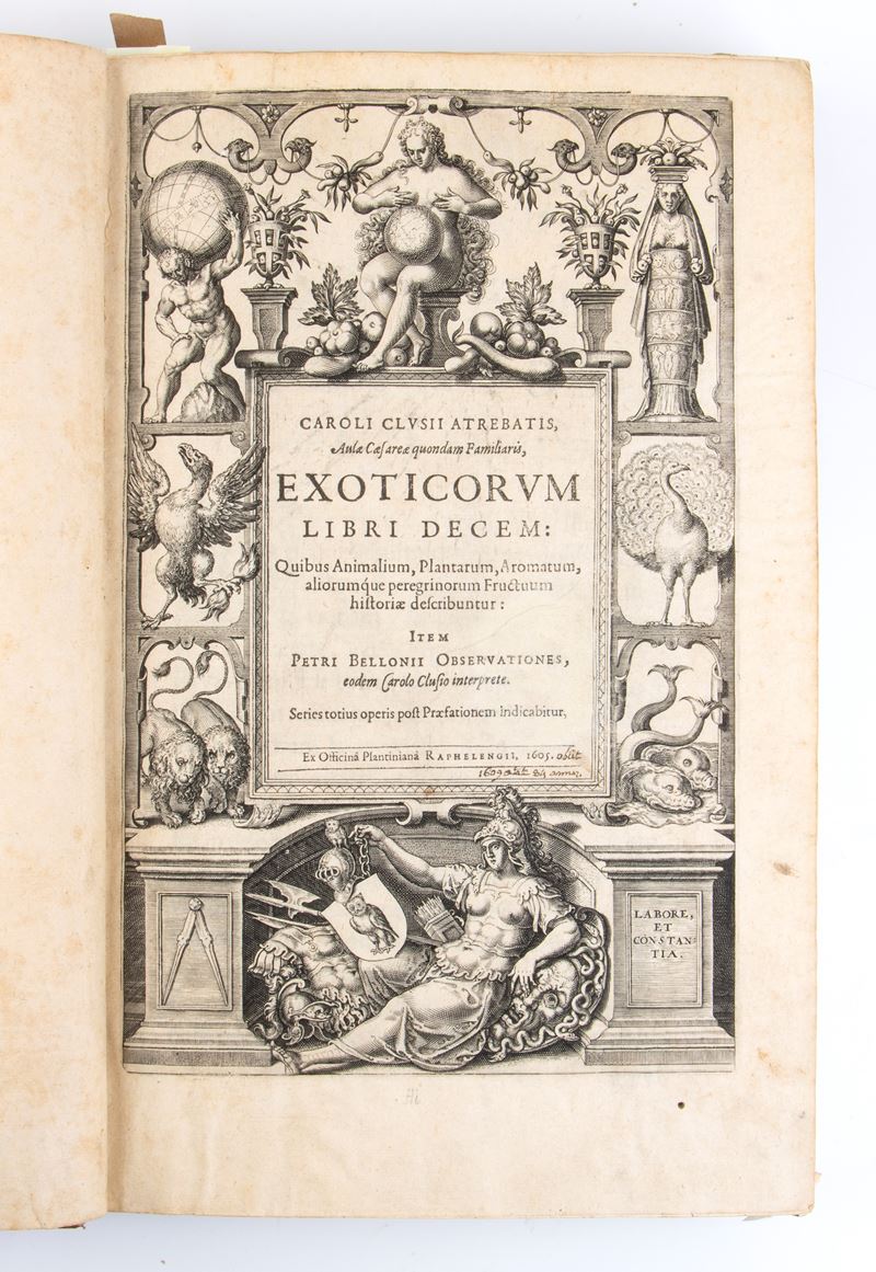 Clusius Carolus. Exoticorum Libri Decem, Quibus Animalium, Plantarum, Aromatum, Aliorumque Peregr...