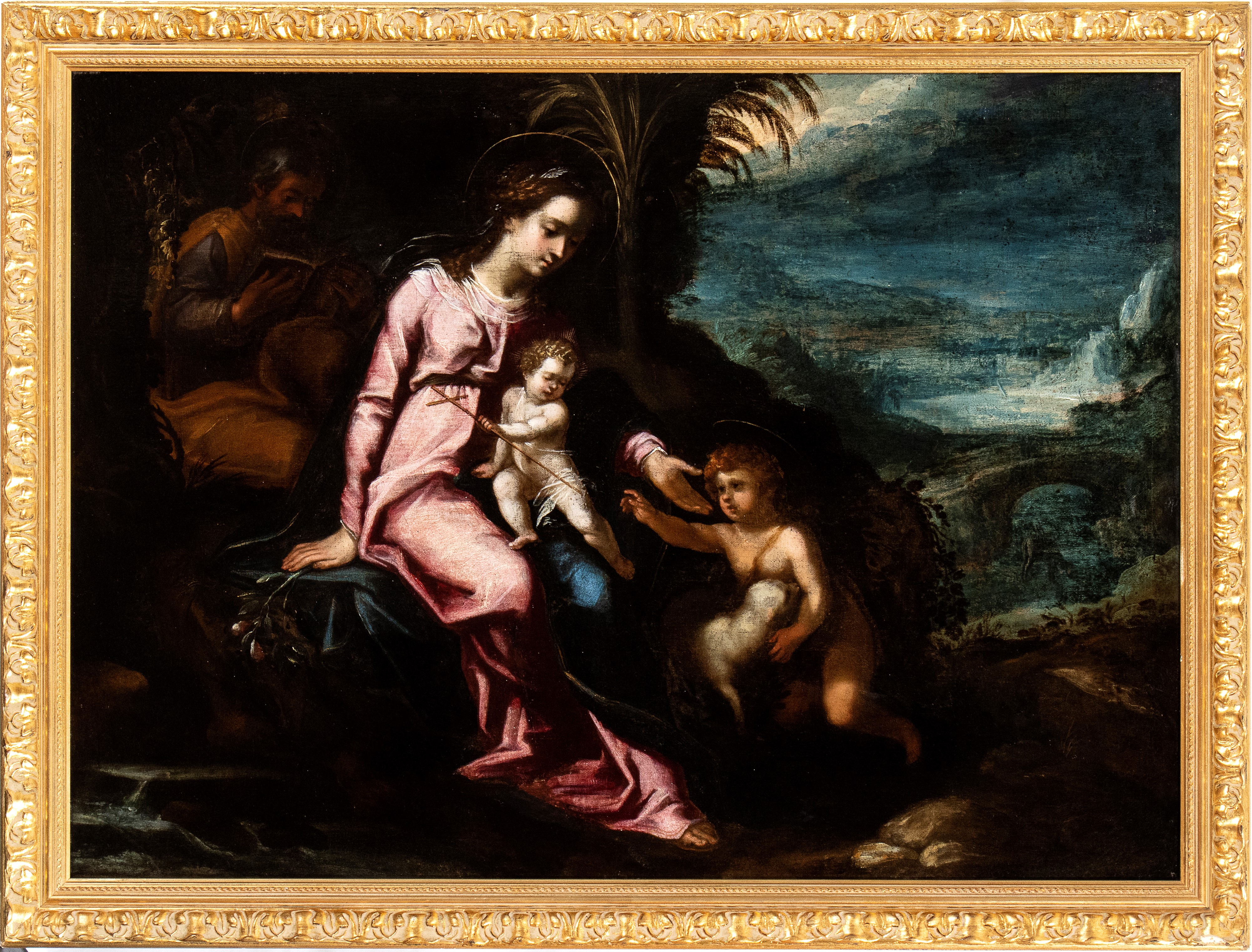Artista Ferrarese, Fine XVI Inizio XVII Secolo - Sacra Famiglia con San Giovannino