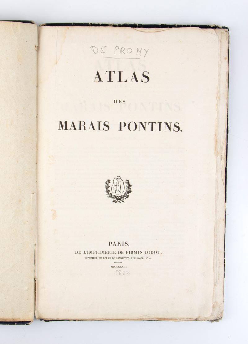 De Prony. Description Hydrographique Et Historique Des Marais Pontins. Paris 1818-1823