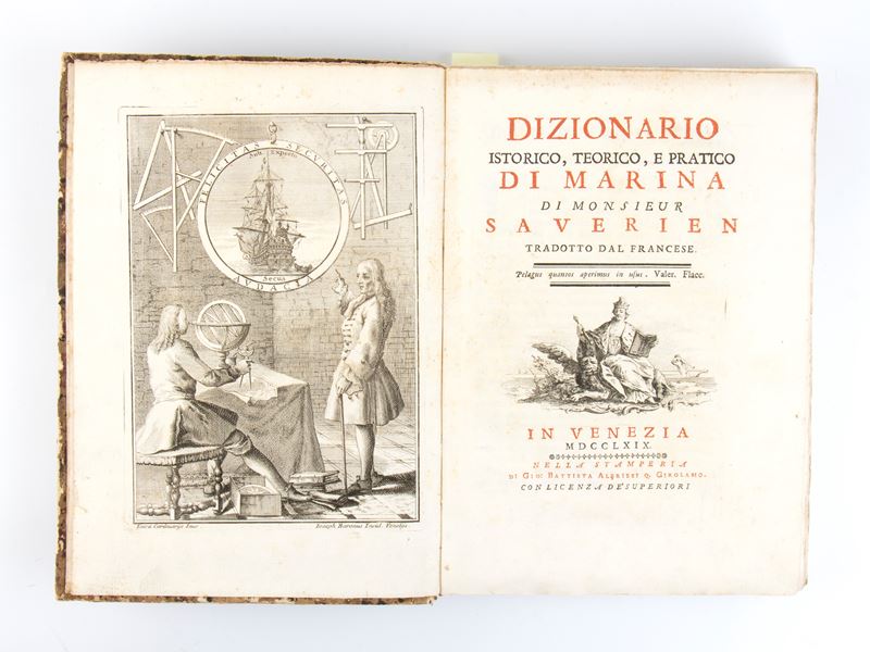 Saverien Alexander. Dizionario Istorico, Teorico, e Pratico di Marina di Monsieur Saverien Tradot...