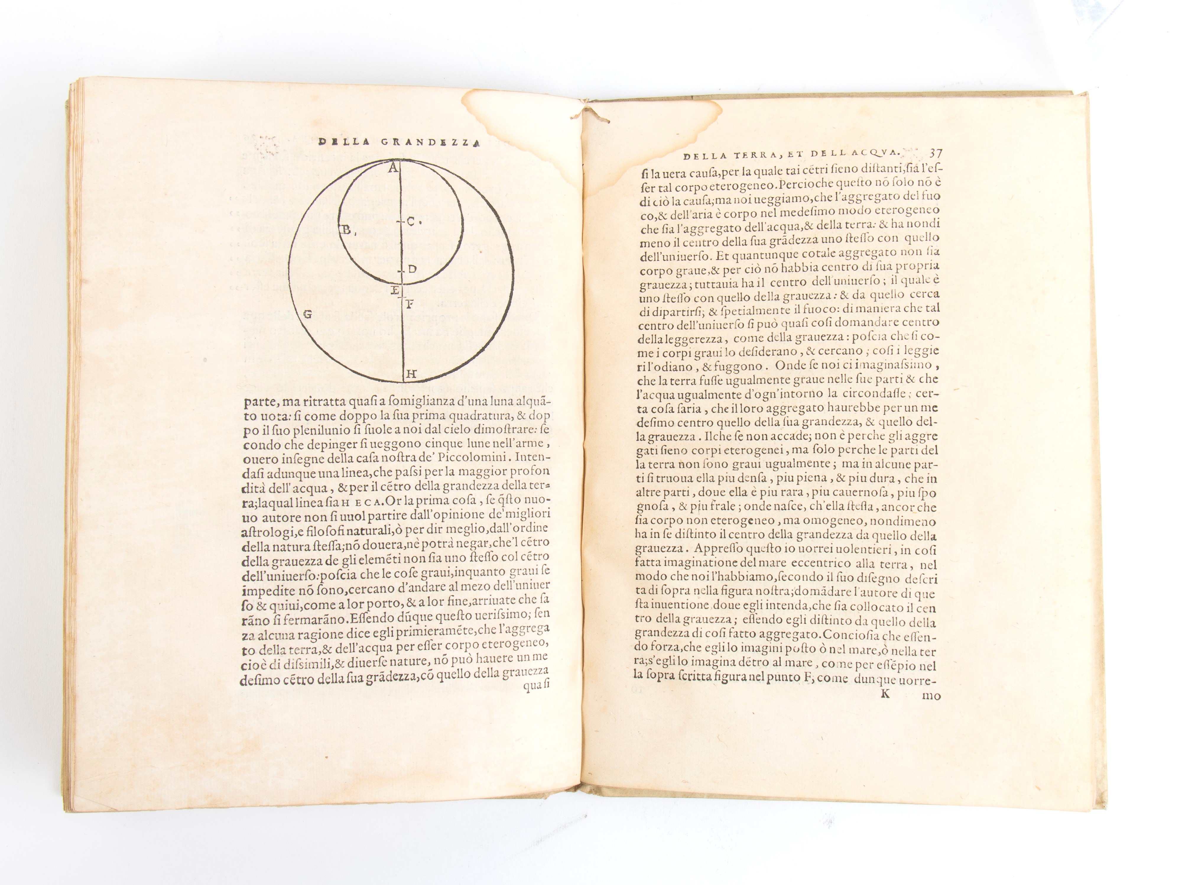 Piccolomini Alessandro. della Grandezza della Terra Et Dell’acqua. Venezia 1561