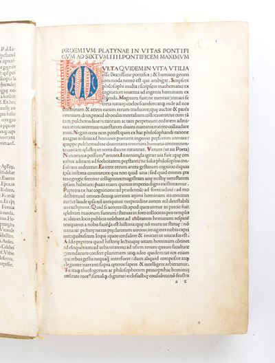 Platina. Vita dei Pontefici Prima Edizione 1479. Venezia Johannes De Colonia And Johannes Manthen...