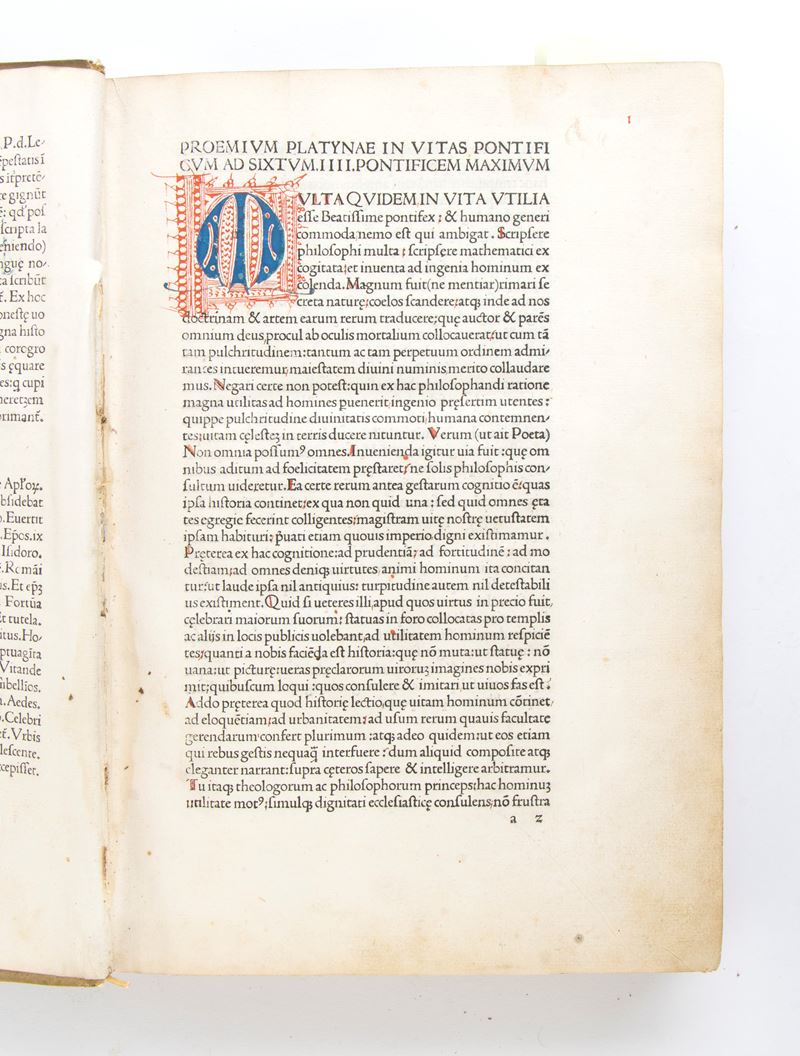 Platina. Vita dei Pontefici Prima Edizione 1479. Venezia Johannes De Colonia And Johannes Manthen...