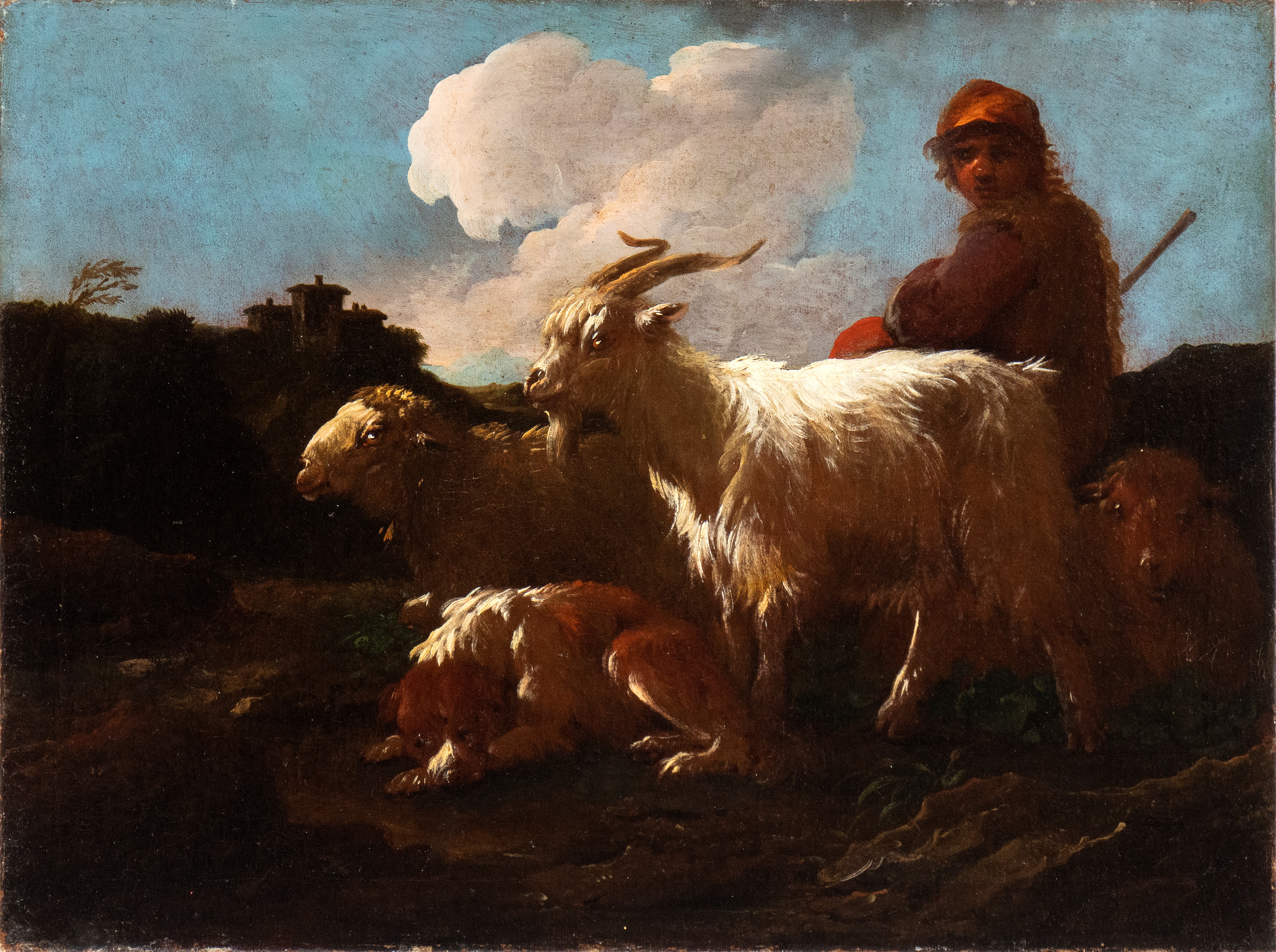 Philipp Peter Roos Rosa da Tivoli - A) Pastorella con Capre e Cane; B) Pastore con Capre e Cane. ...