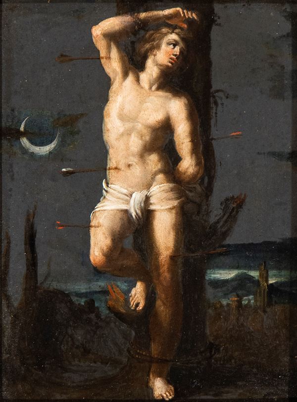 Artista veneto, inizio XVII secolo - The Martyrdom of St Sebastian
