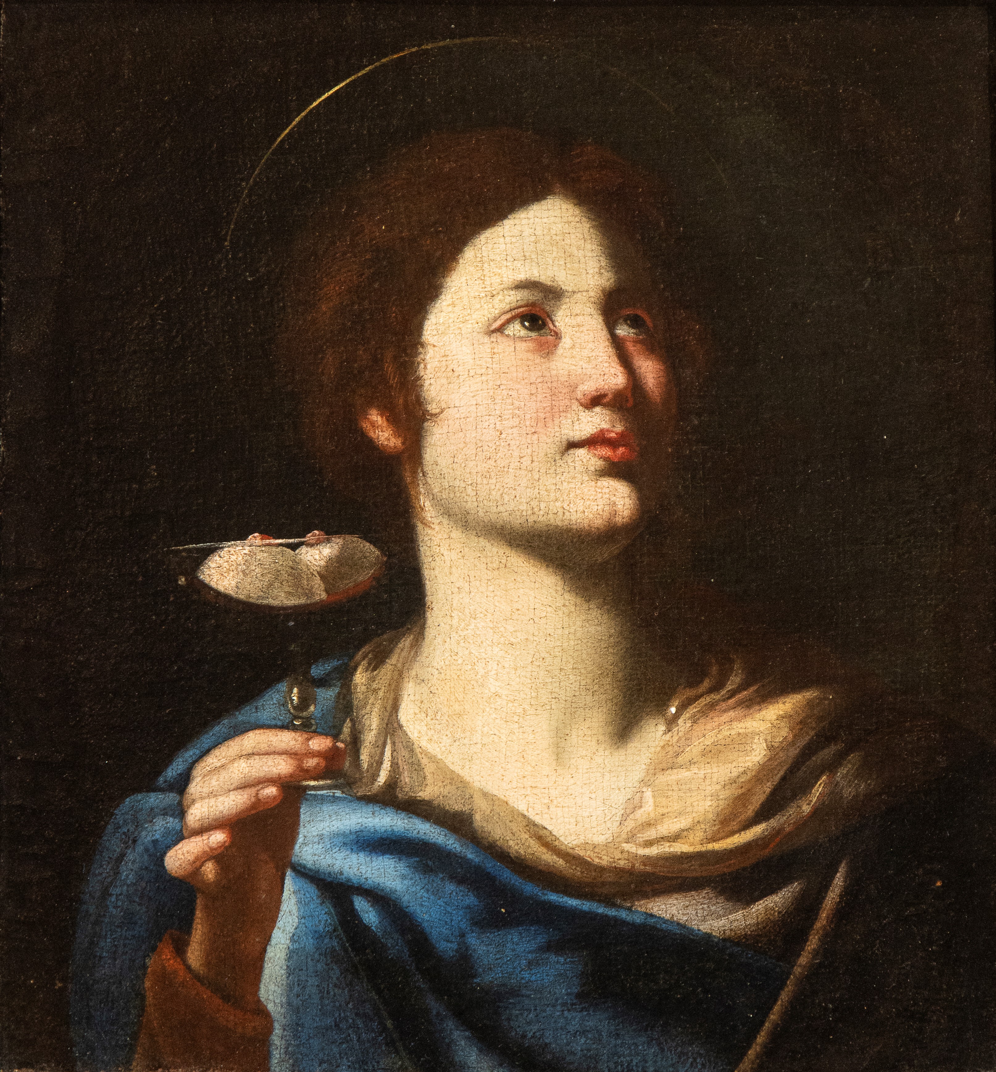 Nicolò De Simone - A) Sant'agata; B) Santa con Vessillo Rosso. Coppia di Dipinti