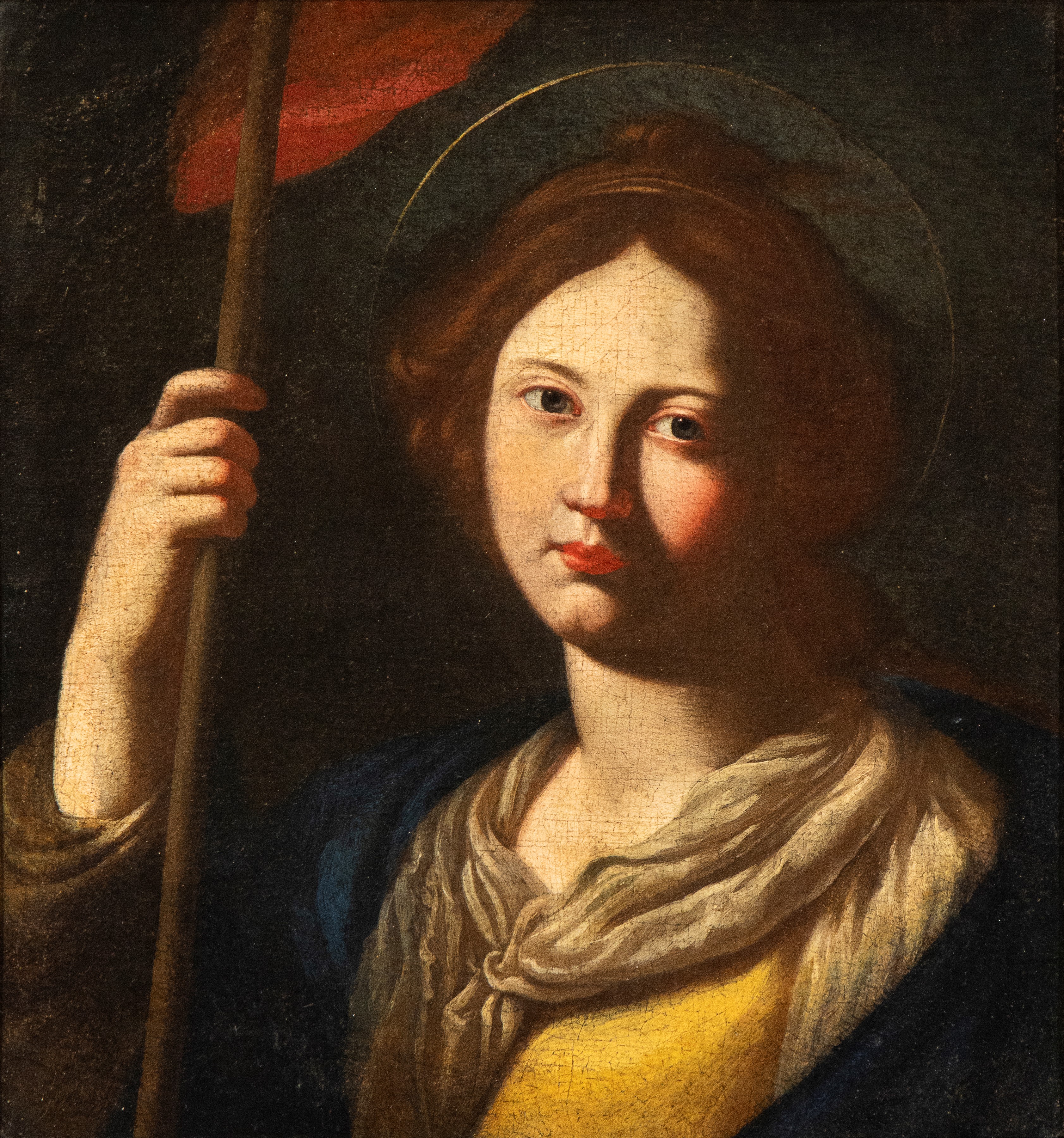 Nicolò De Simone - A) Sant'agata; B) Santa con Vessillo Rosso. Coppia di Dipinti