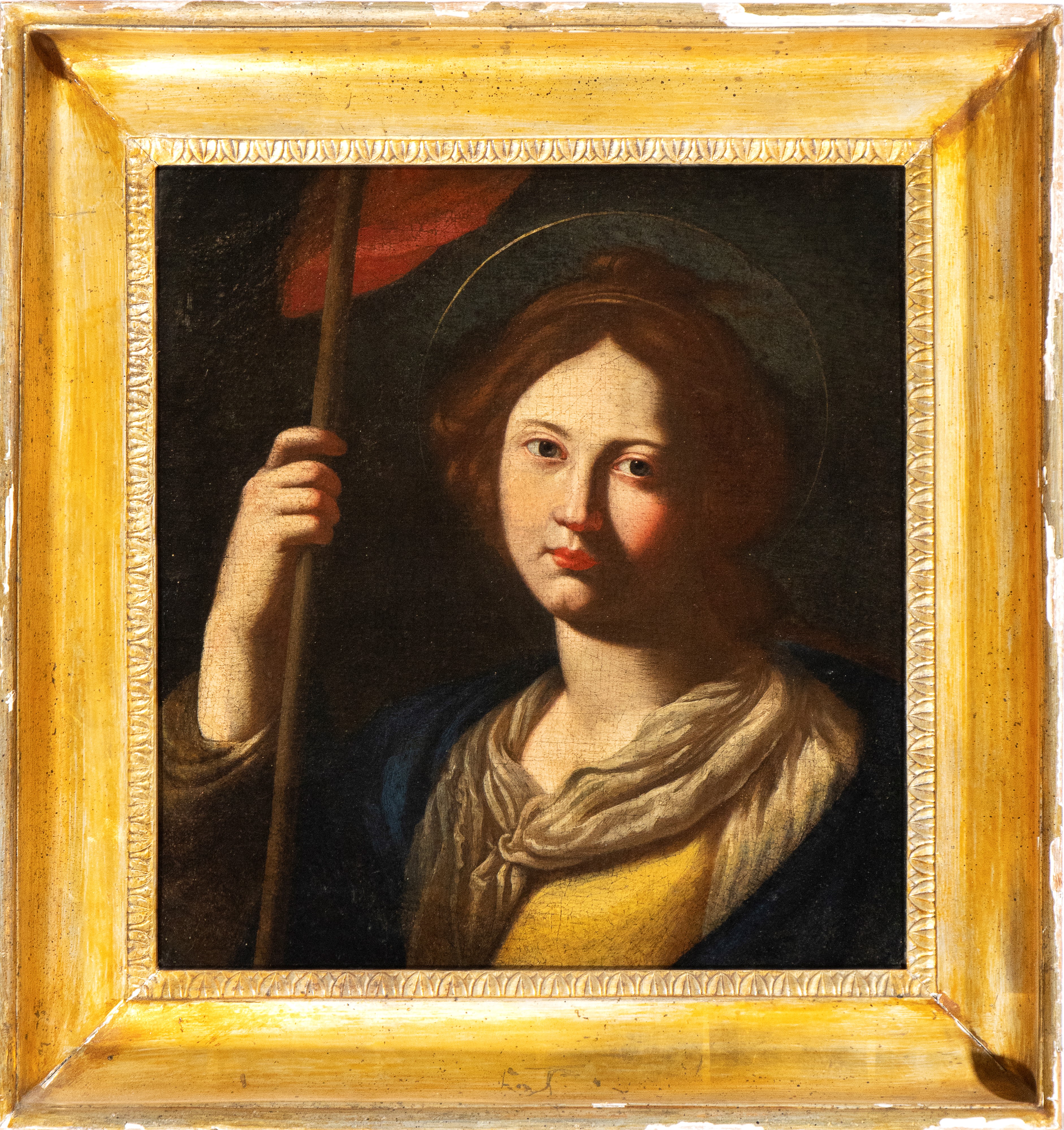 Nicolò De Simone - A) Sant'agata; B) Santa con Vessillo Rosso. Coppia di Dipinti