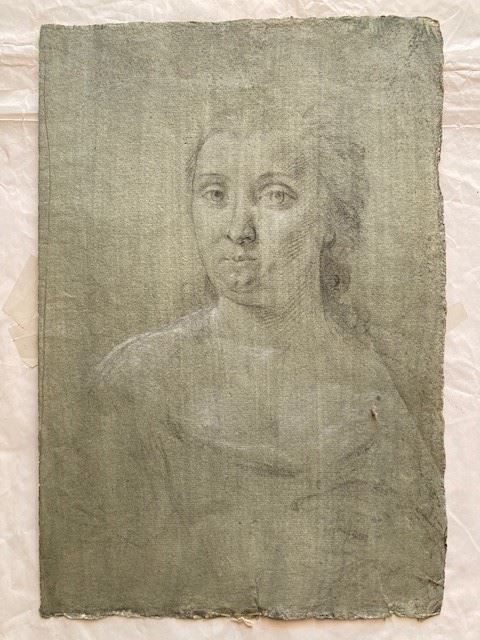 Drawing, study for a female portrait  (18th century)  - Auction Ancient and rare books, italian first editions of 20th century - Bertolami Fine Art - Casa d'Aste