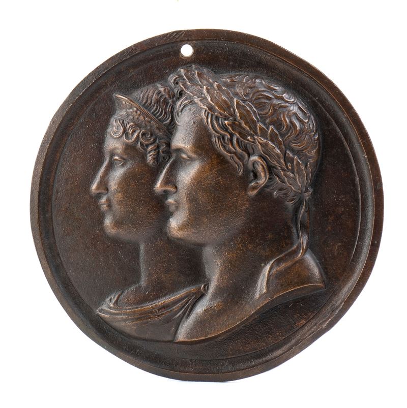Medaglione in Bronzo con i Busti di Napoleone e Giuseppina