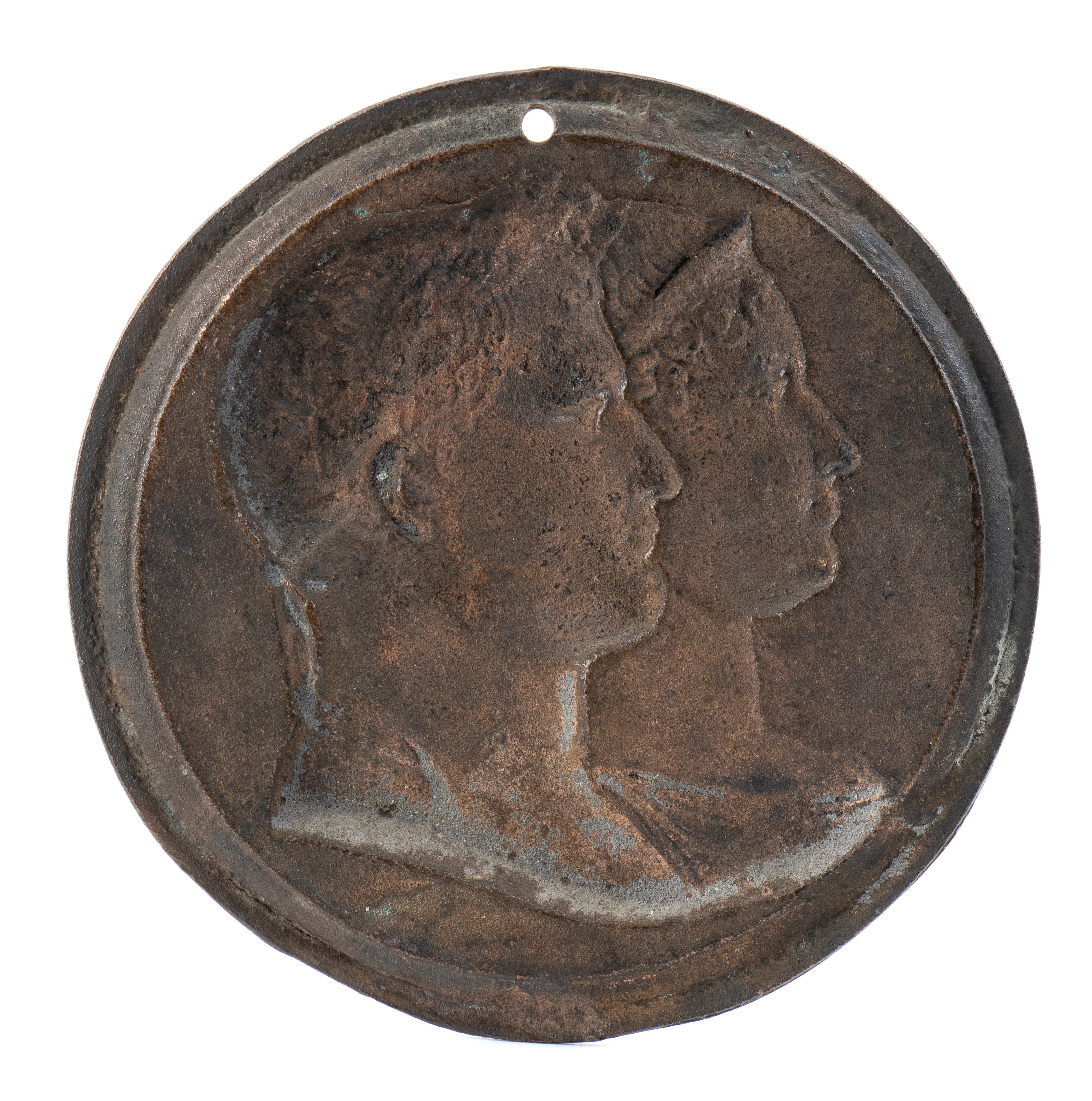 Medaglione in Bronzo con i Busti di Napoleone e Giuseppina