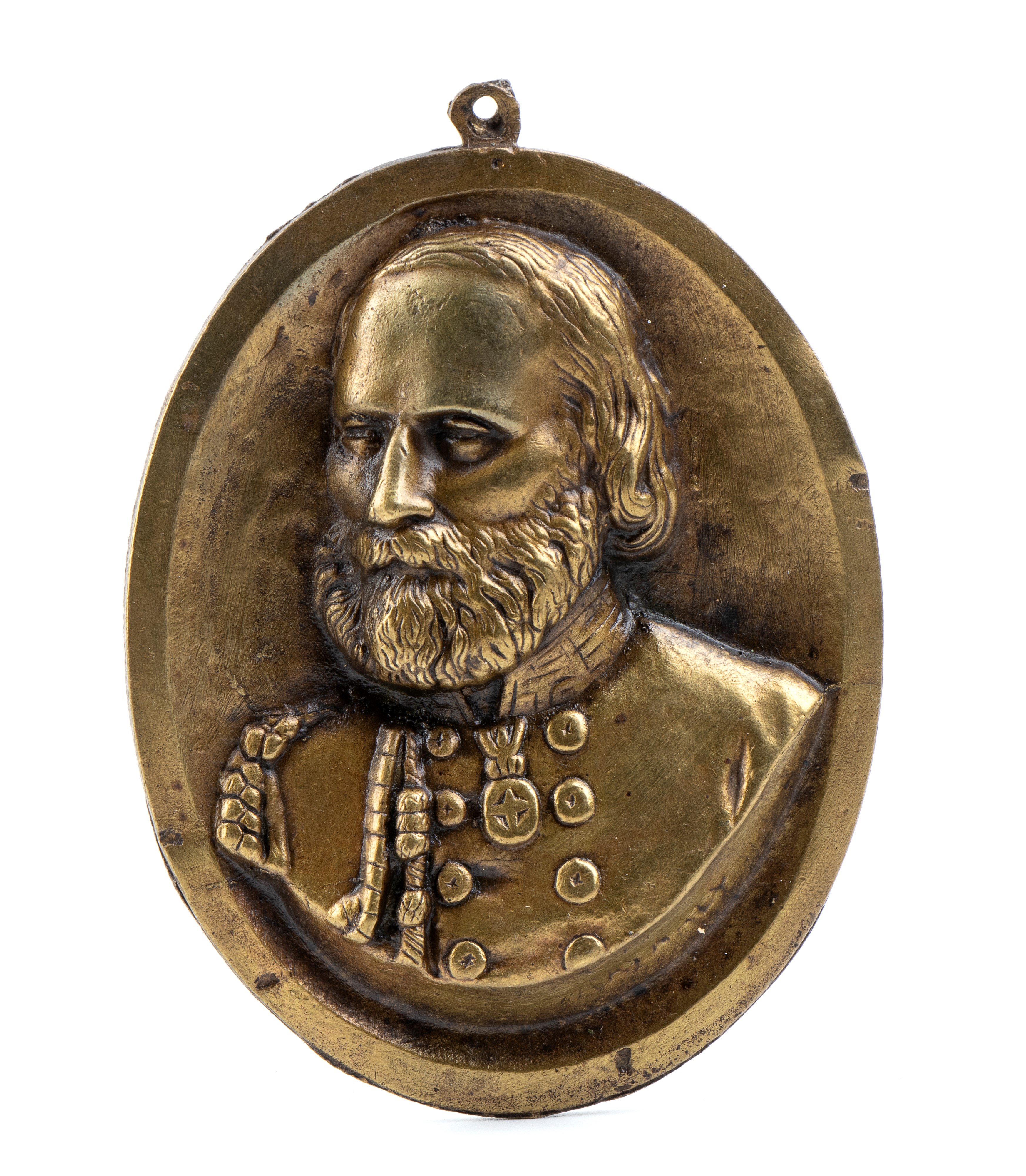 Coppia di Placche in Bronzo di Garibaldi e Vittorio Emanule II