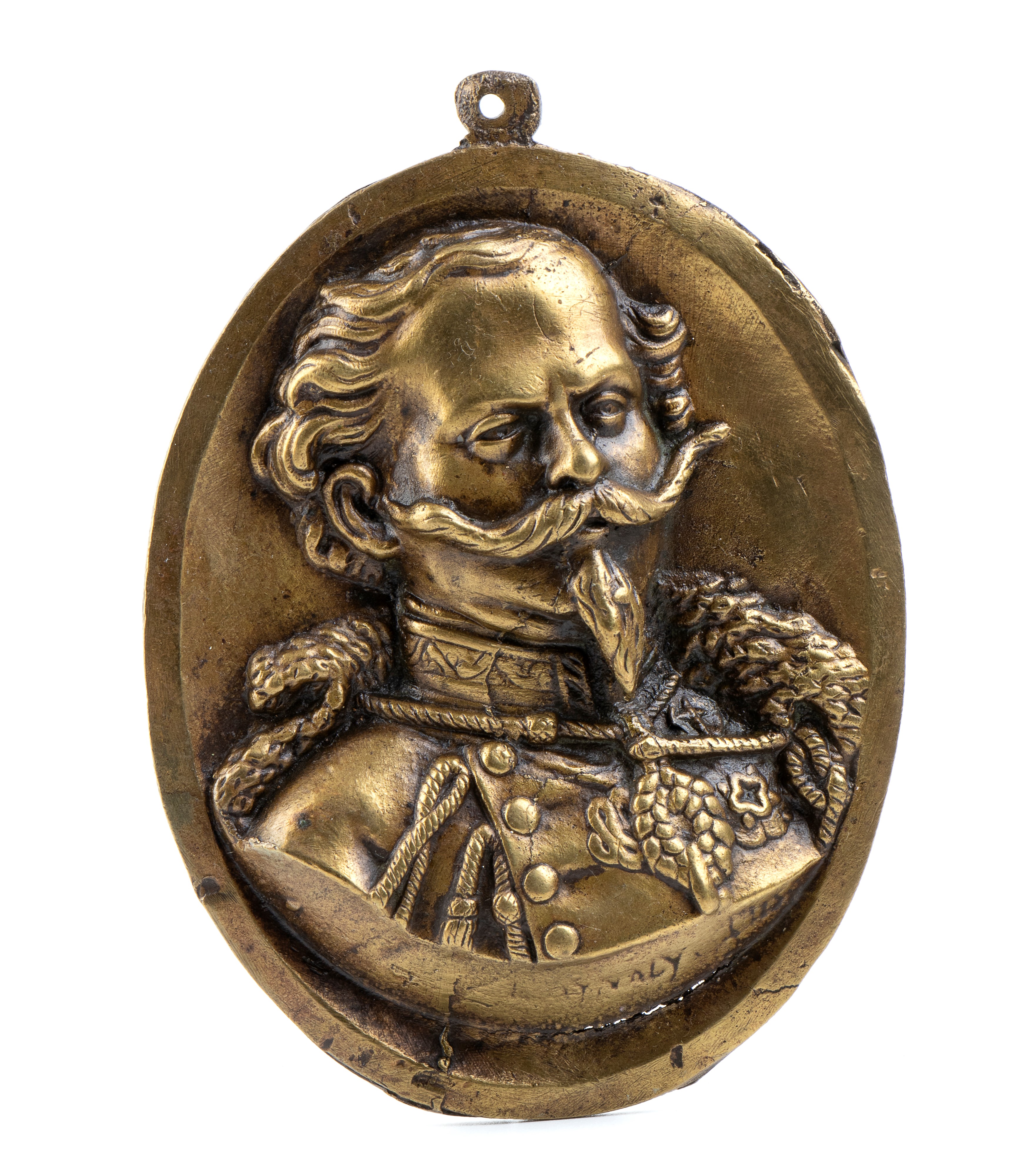Coppia di Placche in Bronzo di Garibaldi e Vittorio Emanule II