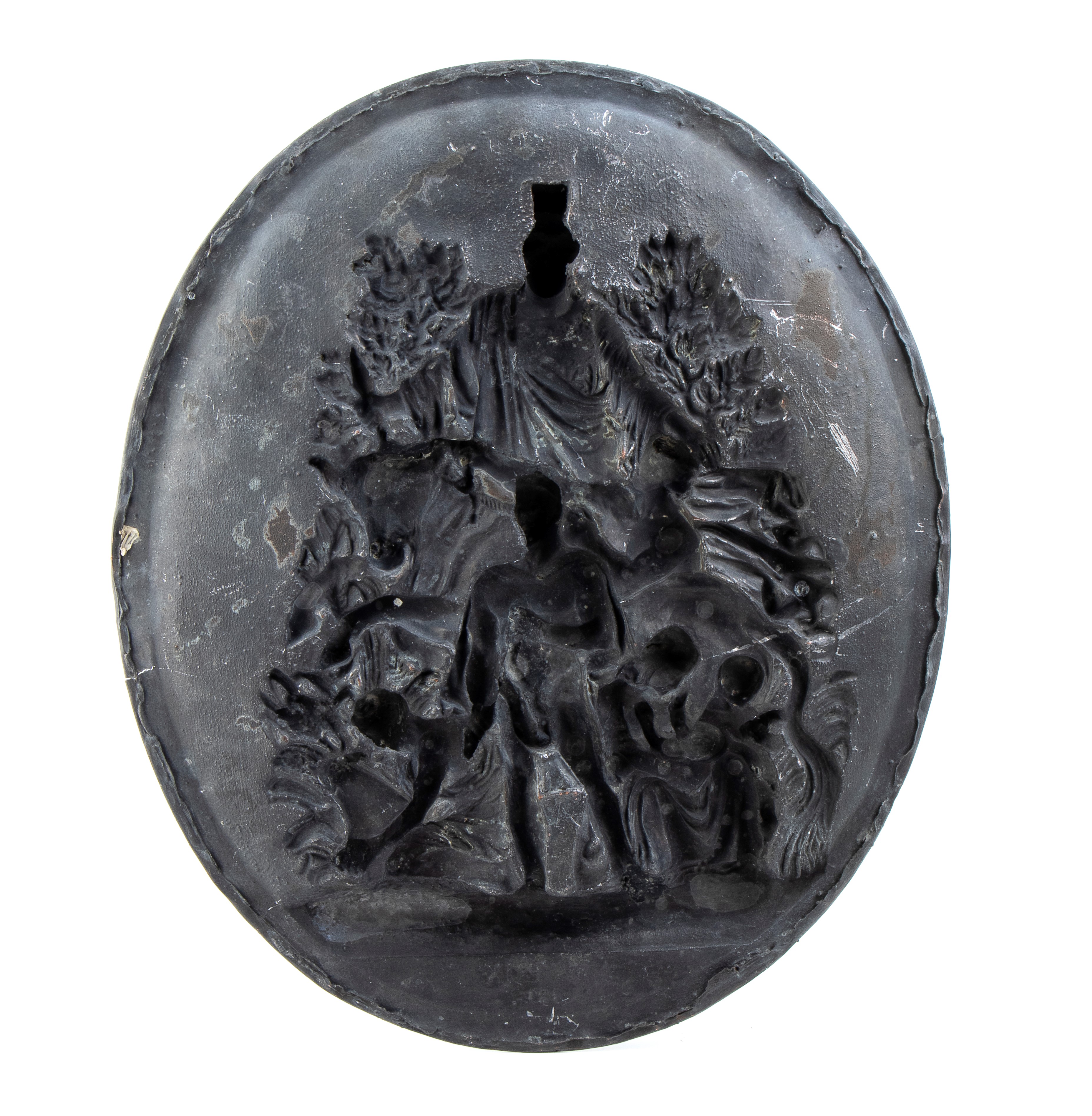 Coppia di Grandi Placche in Rame Realizzate in Galvanoplastica e Raffiguranti “la Résistance 1814...