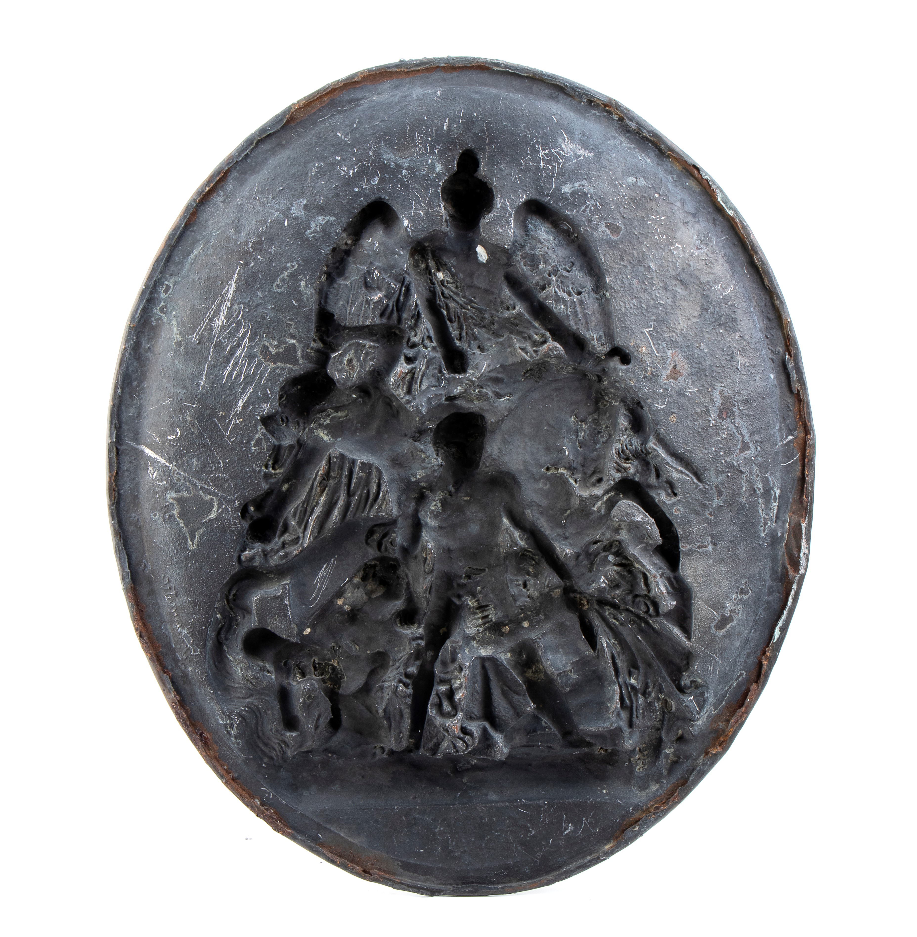 Coppia di Grandi Placche in Rame Realizzate in Galvanoplastica e Raffiguranti “la Résistance 1814...