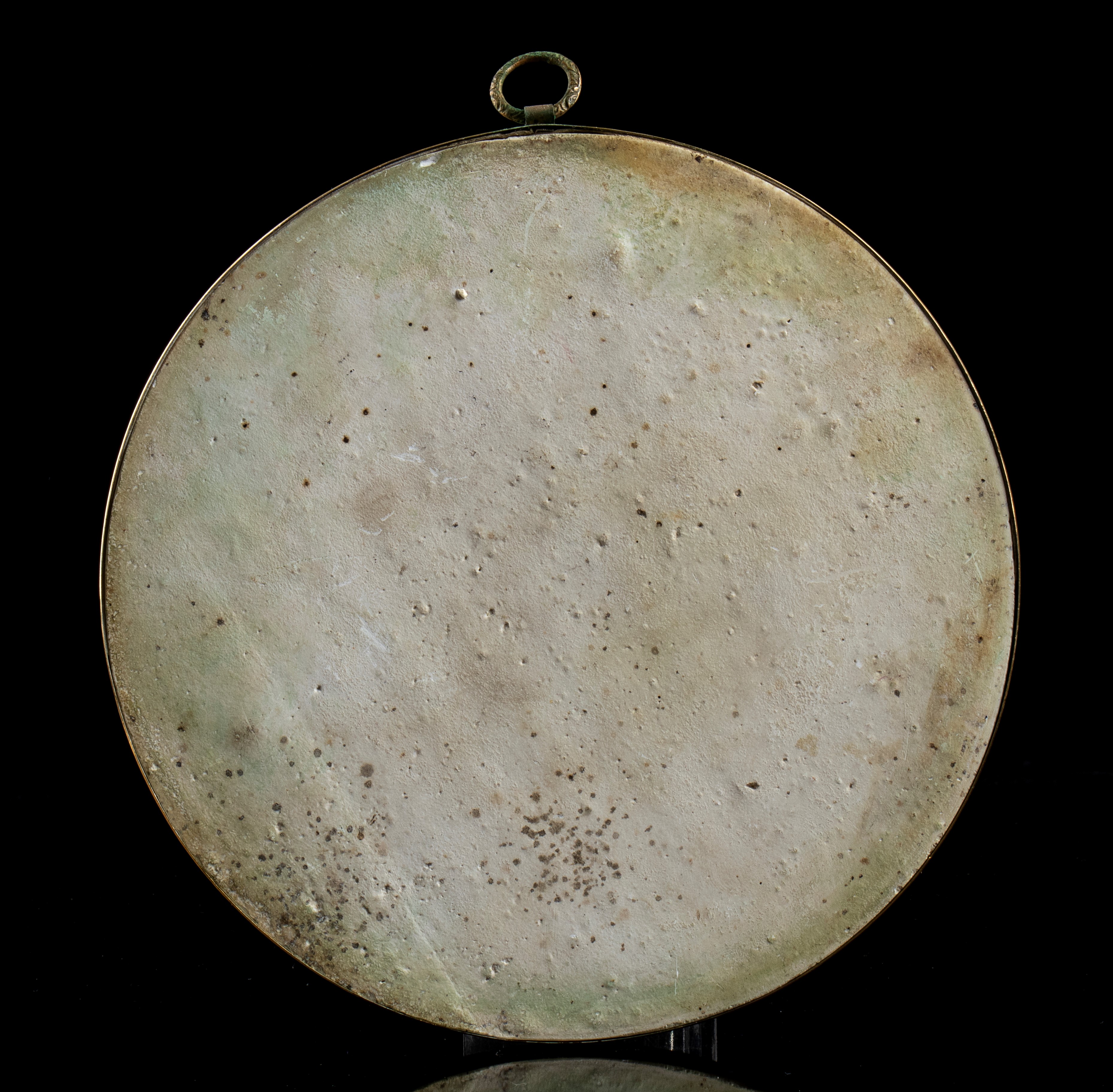 Coppia di Miniature in Biscuit e Cornice in Bronzo Dorato Raffiguranti Napoleone III e L’imperatr...