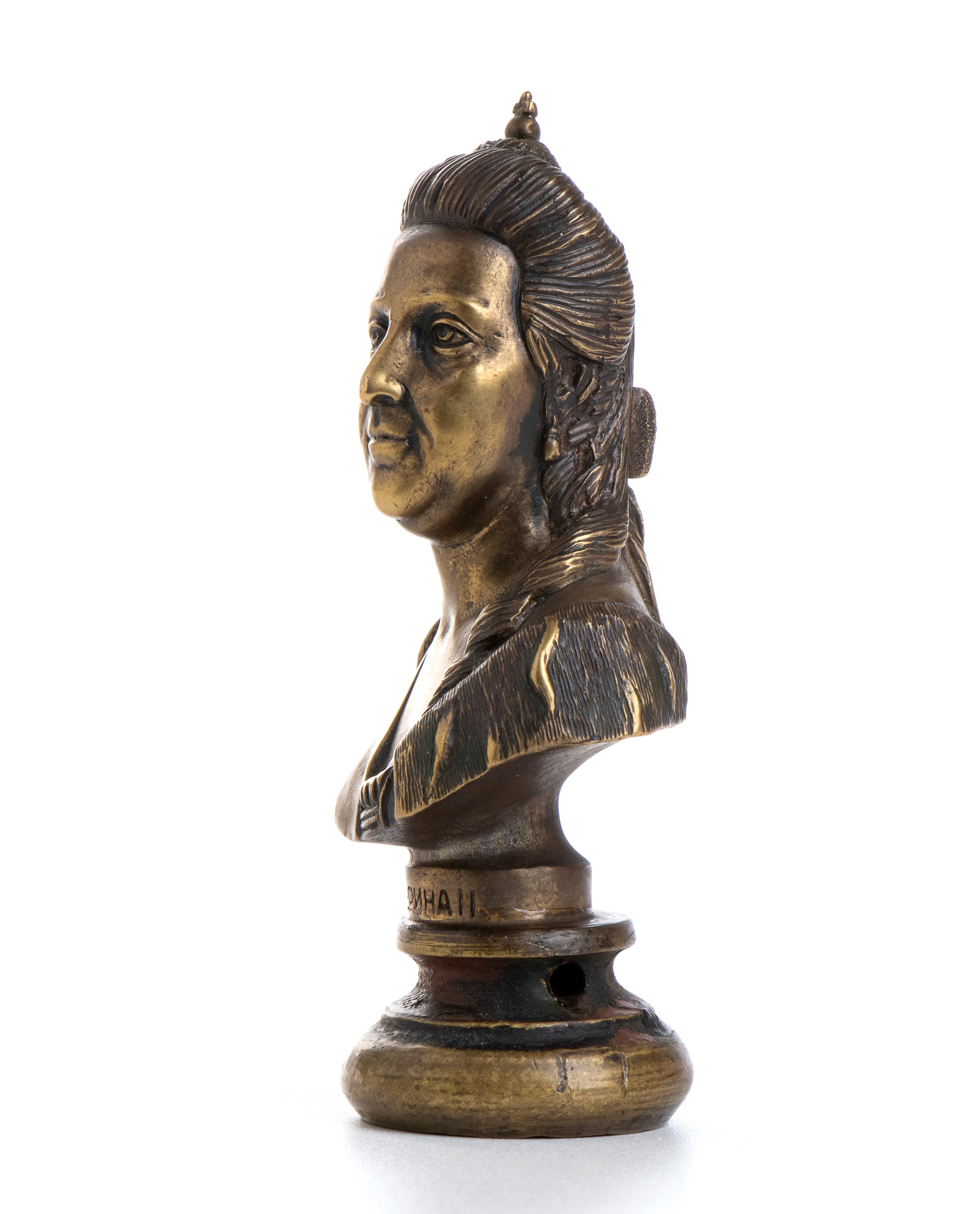 Piccolo Busto in Bronzo Dell’imperatrice Russa Caterina la Grande