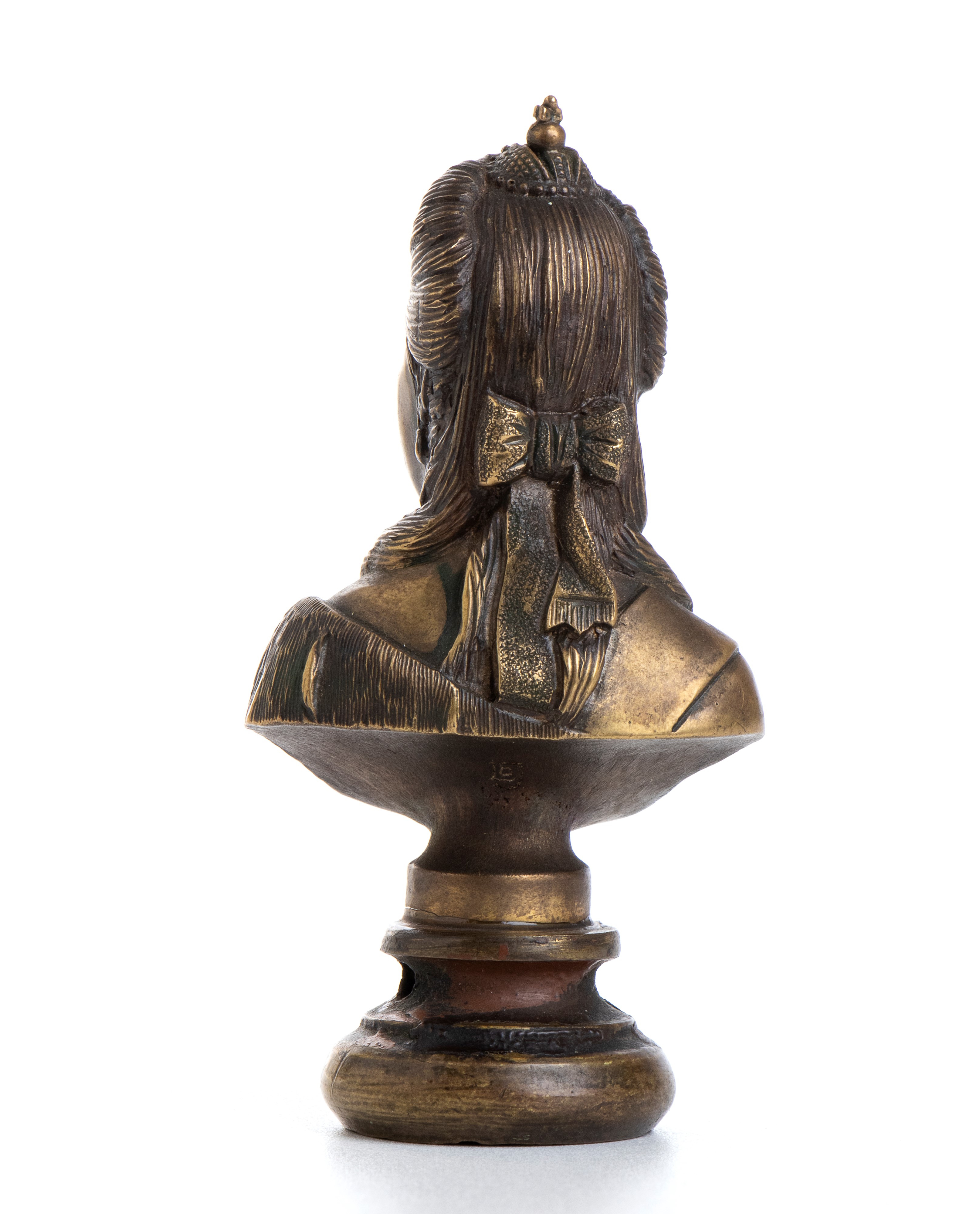 Piccolo Busto in Bronzo Dell’imperatrice Russa Caterina la Grande