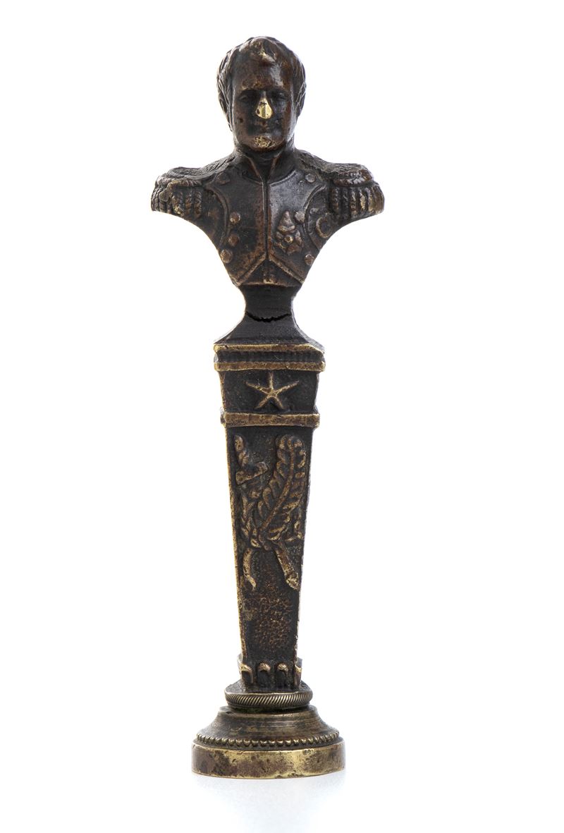 Sigillo in Bronzo con Busto di Napoleone