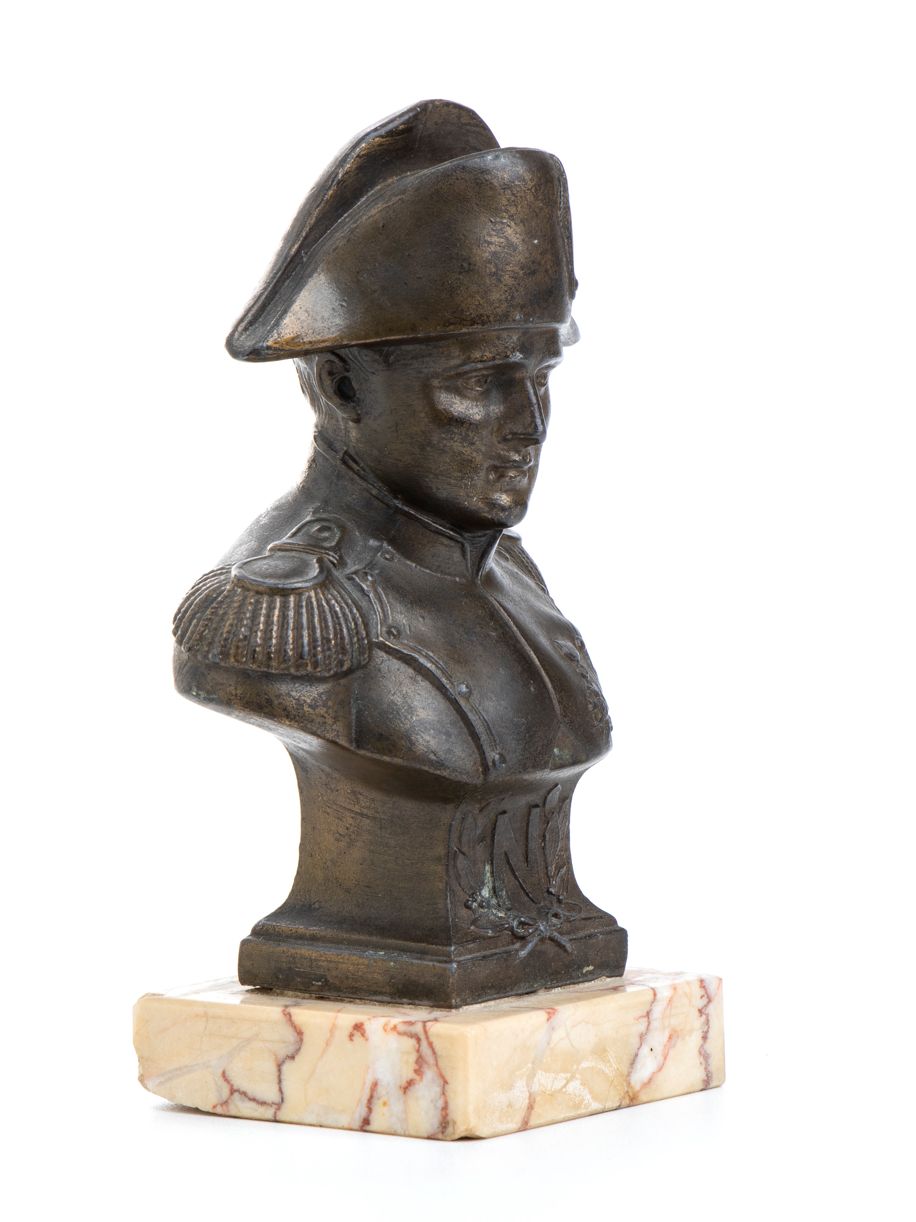 Piccolo Busto di Napoleone in Antimonio con Base in Marmo