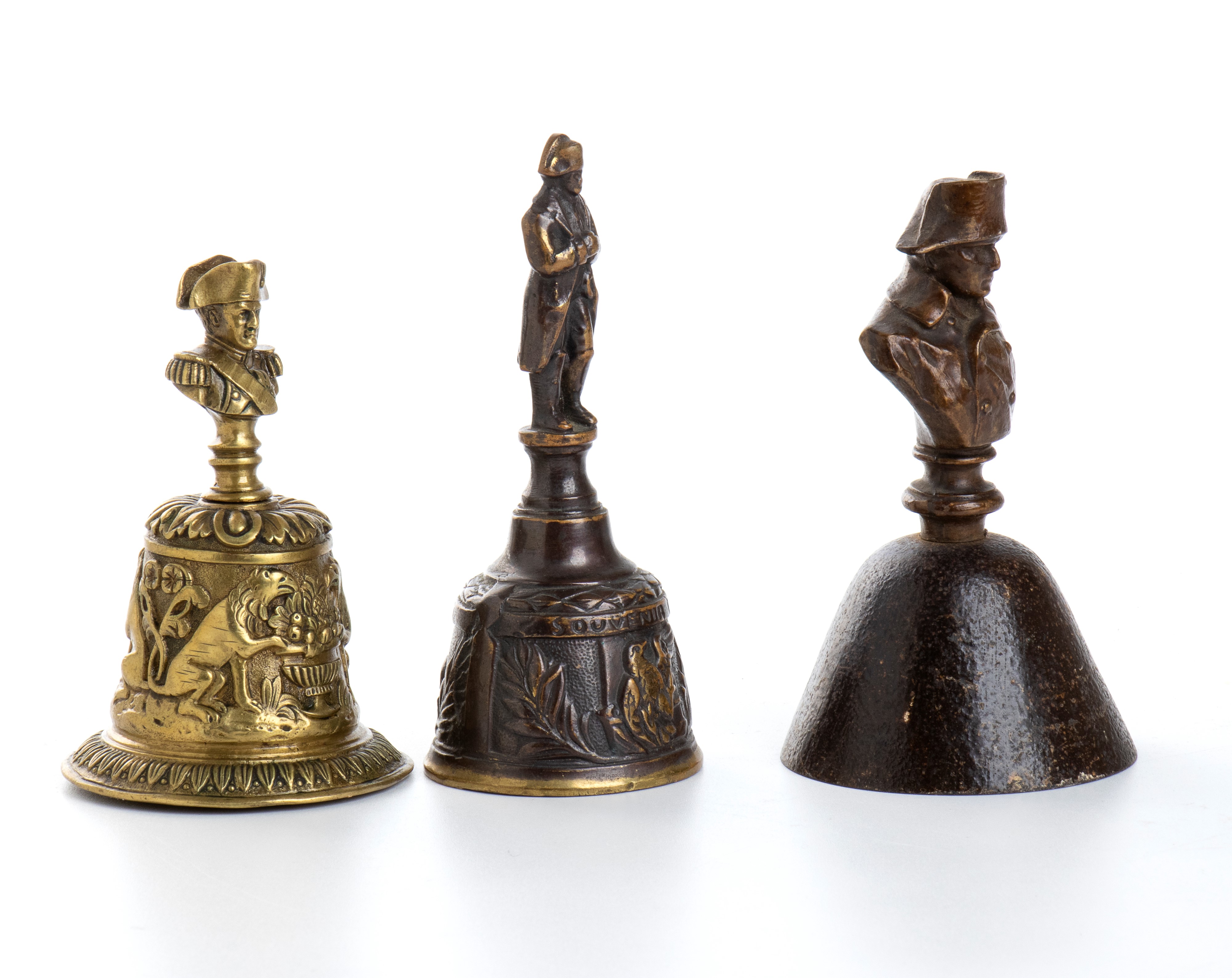 3 Campanelli in Vari Materiali con L’effigie di Napoleone