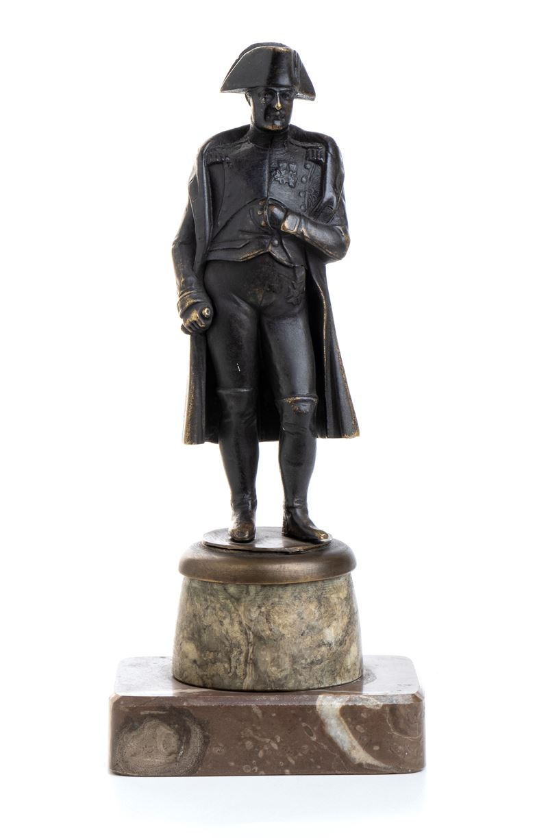 Scultura in Bronzo di Napoleone con Base in Marmo