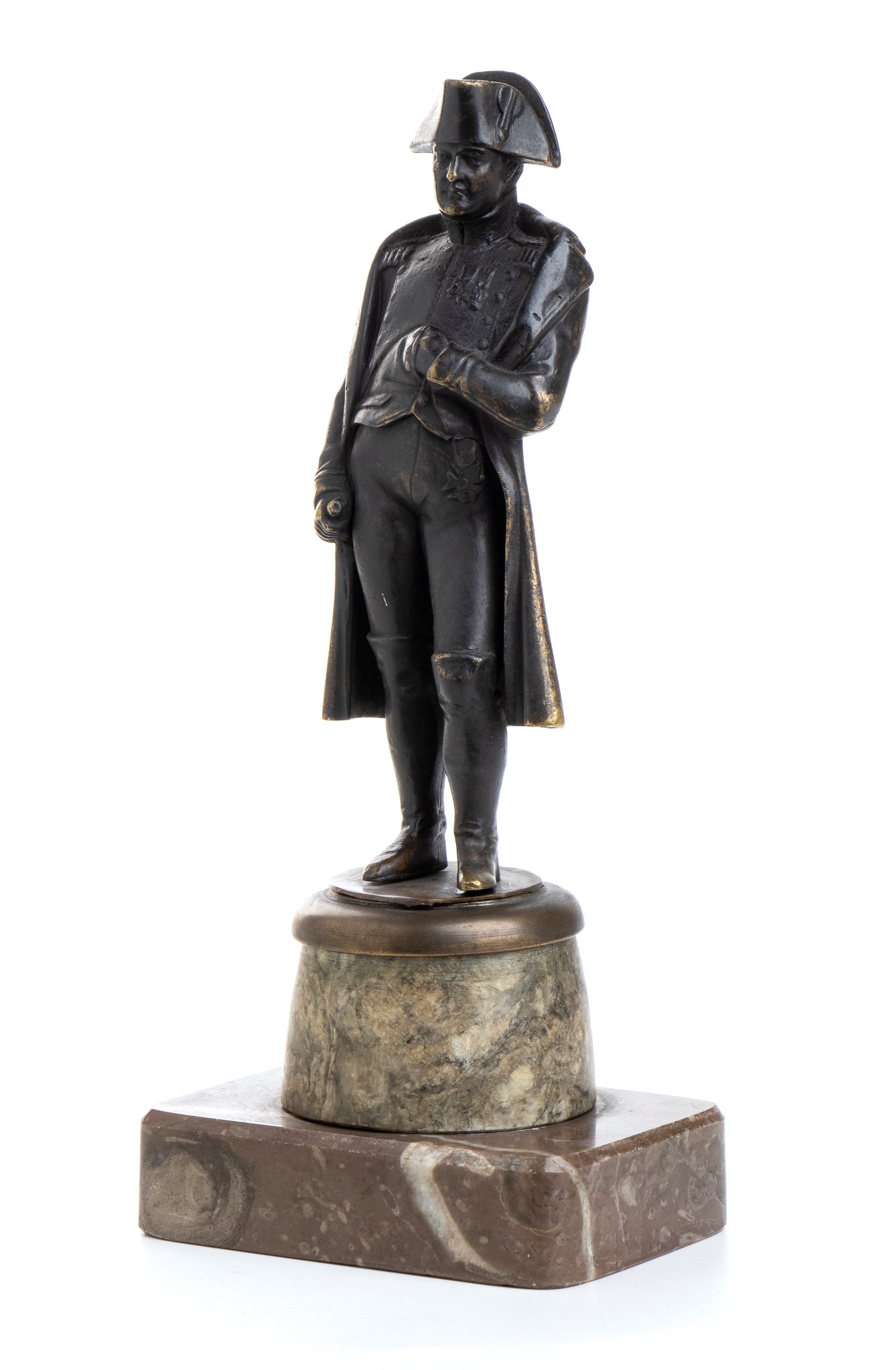 Scultura in Bronzo di Napoleone con Base in Marmo