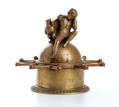 Calamaio in Bronzo con Campanello Sormontato da Napoleone e L’aquila Imperiale
