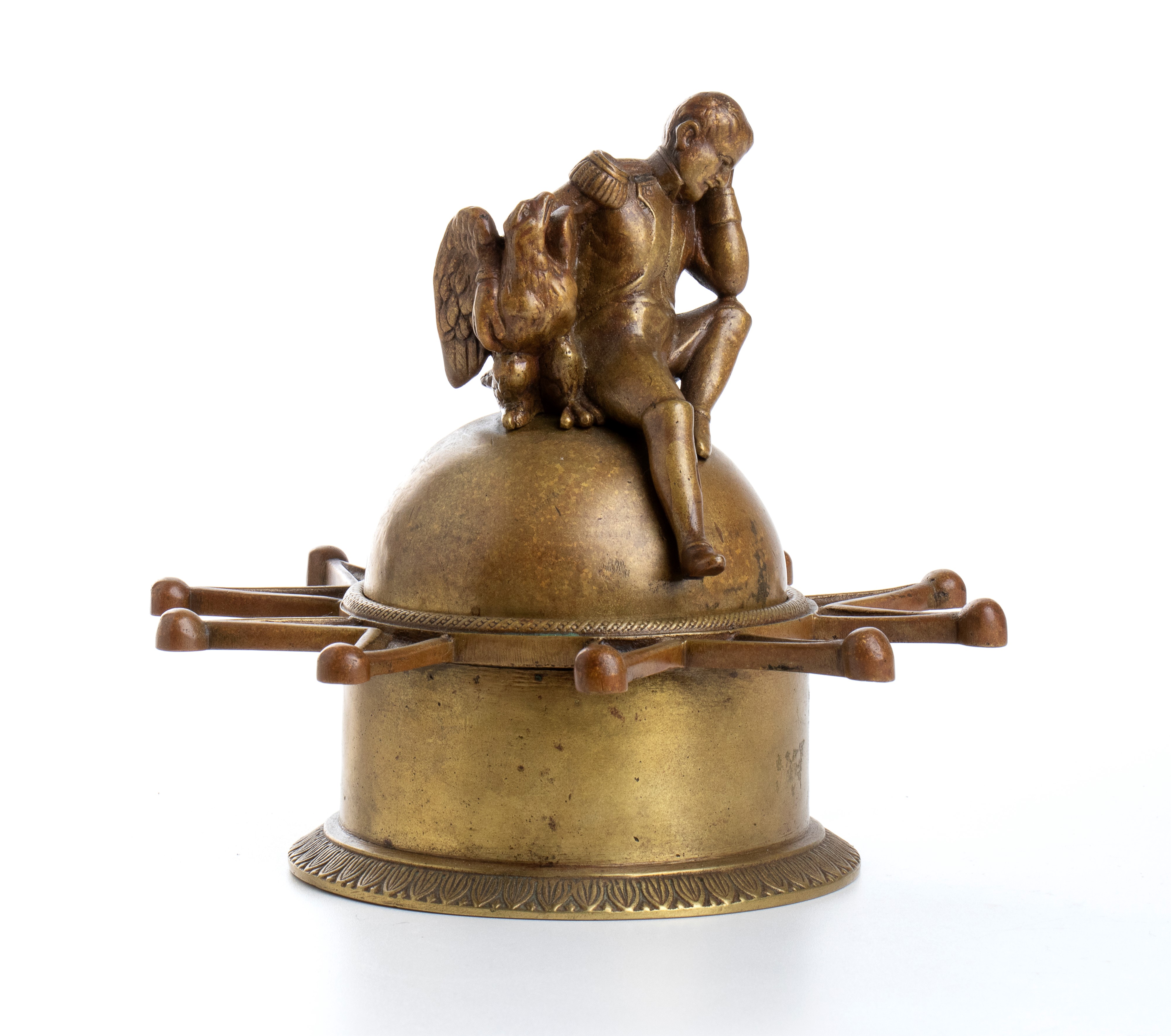 Calamaio in Bronzo con Campanello Sormontato da Napoleone e L’aquila Imperiale