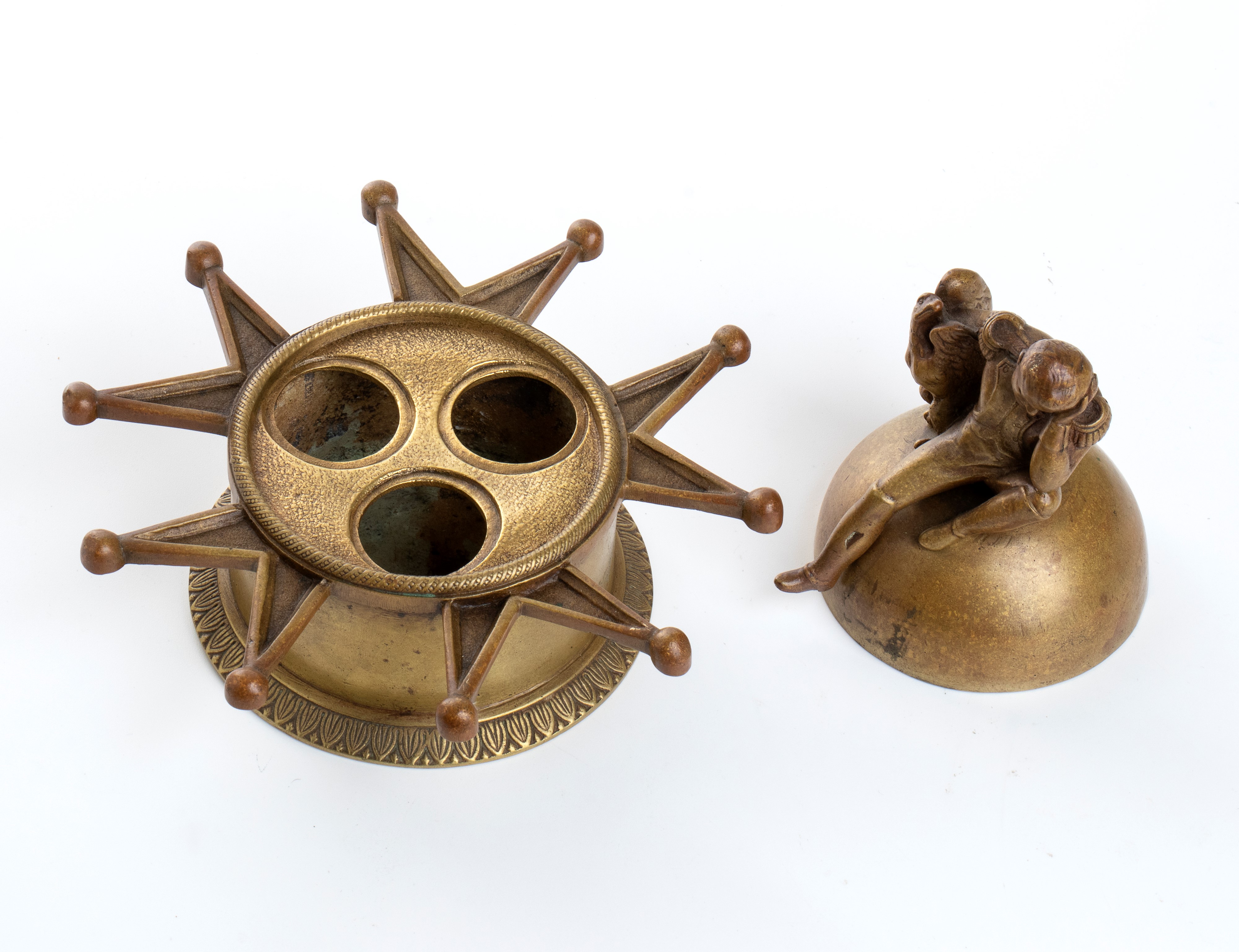 Calamaio in Bronzo con Campanello Sormontato da Napoleone e L’aquila Imperiale