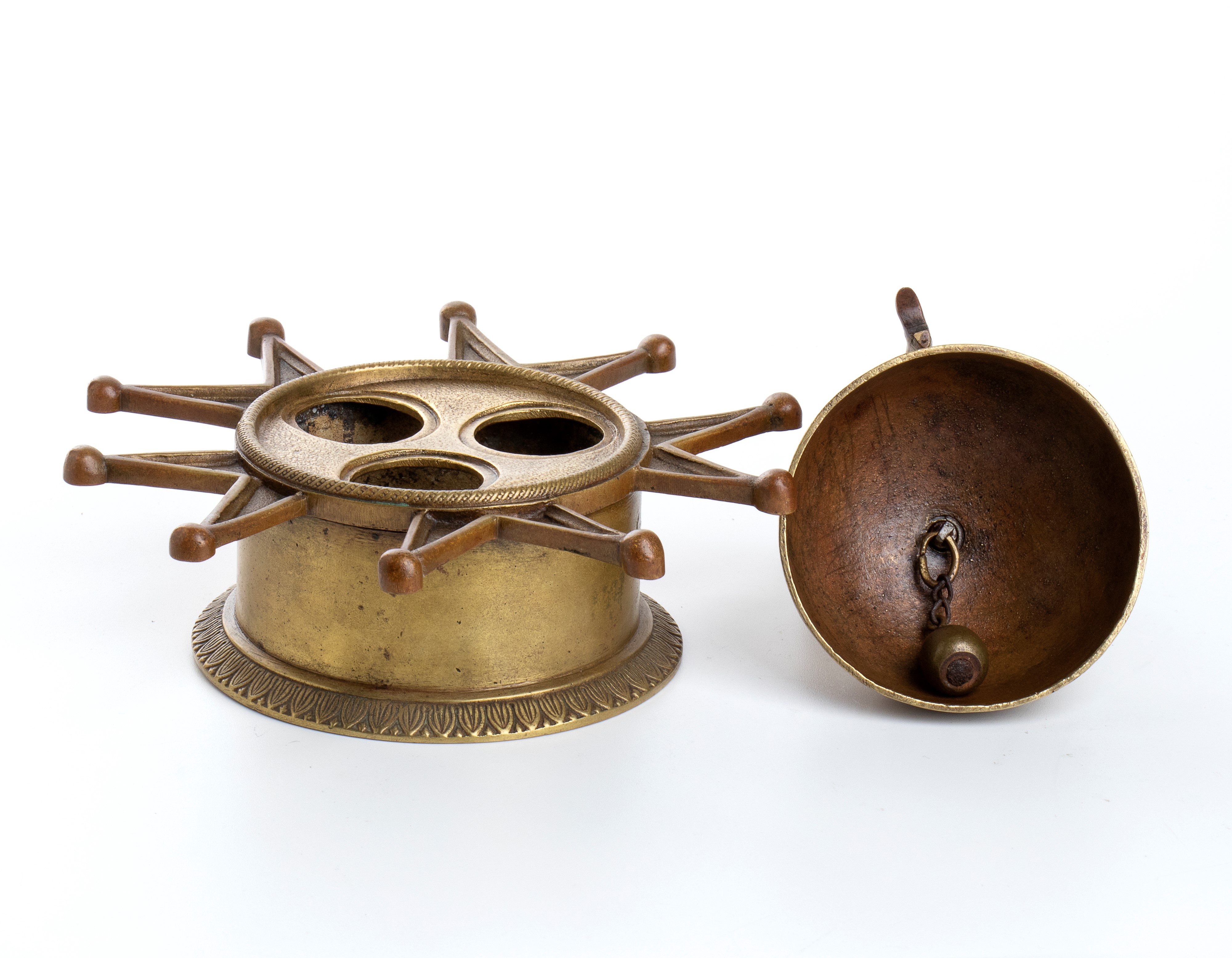 Calamaio in Bronzo con Campanello Sormontato da Napoleone e L’aquila Imperiale
