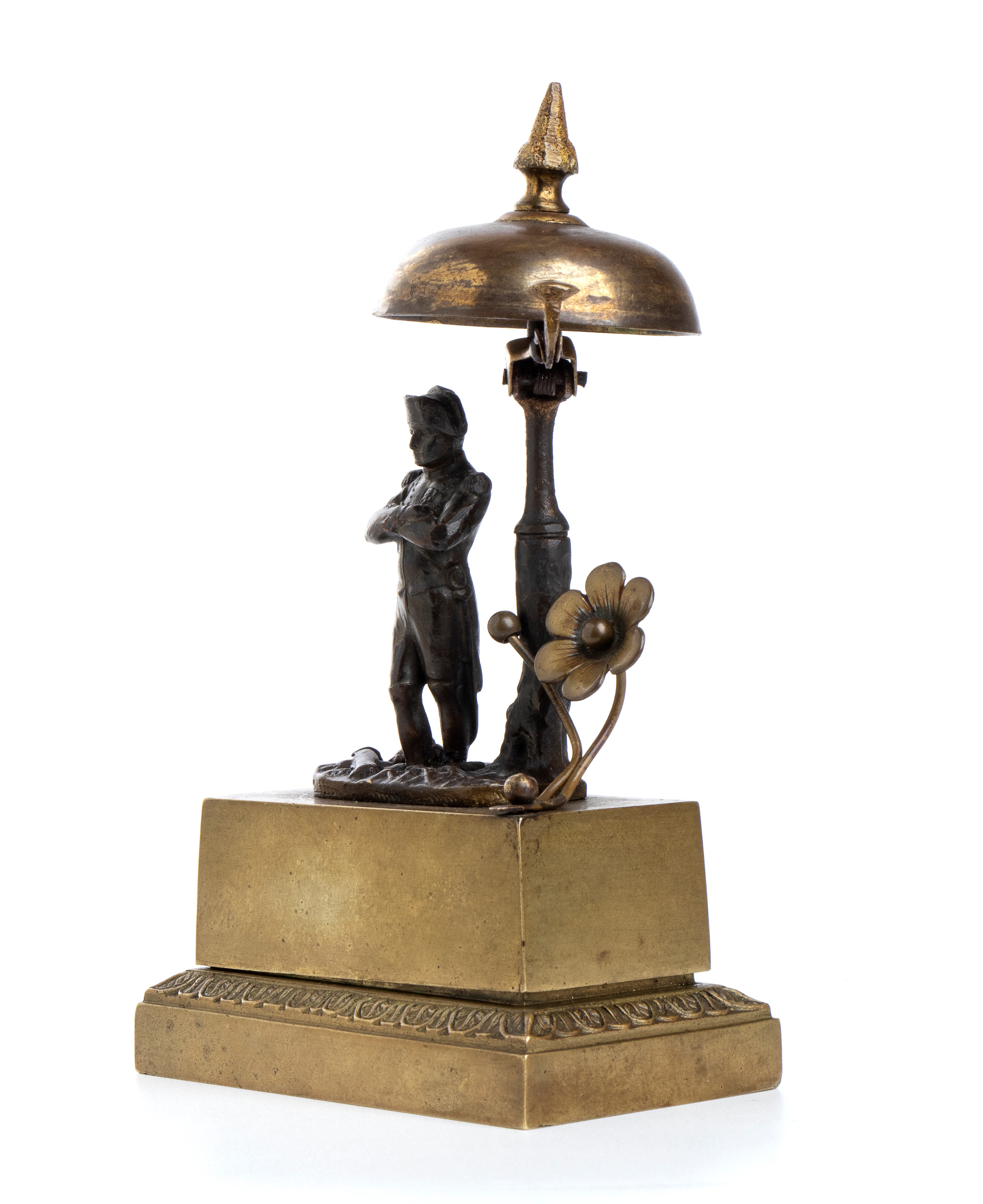 Campanello in Bronzo con Statuina di Napoleone in Piedi