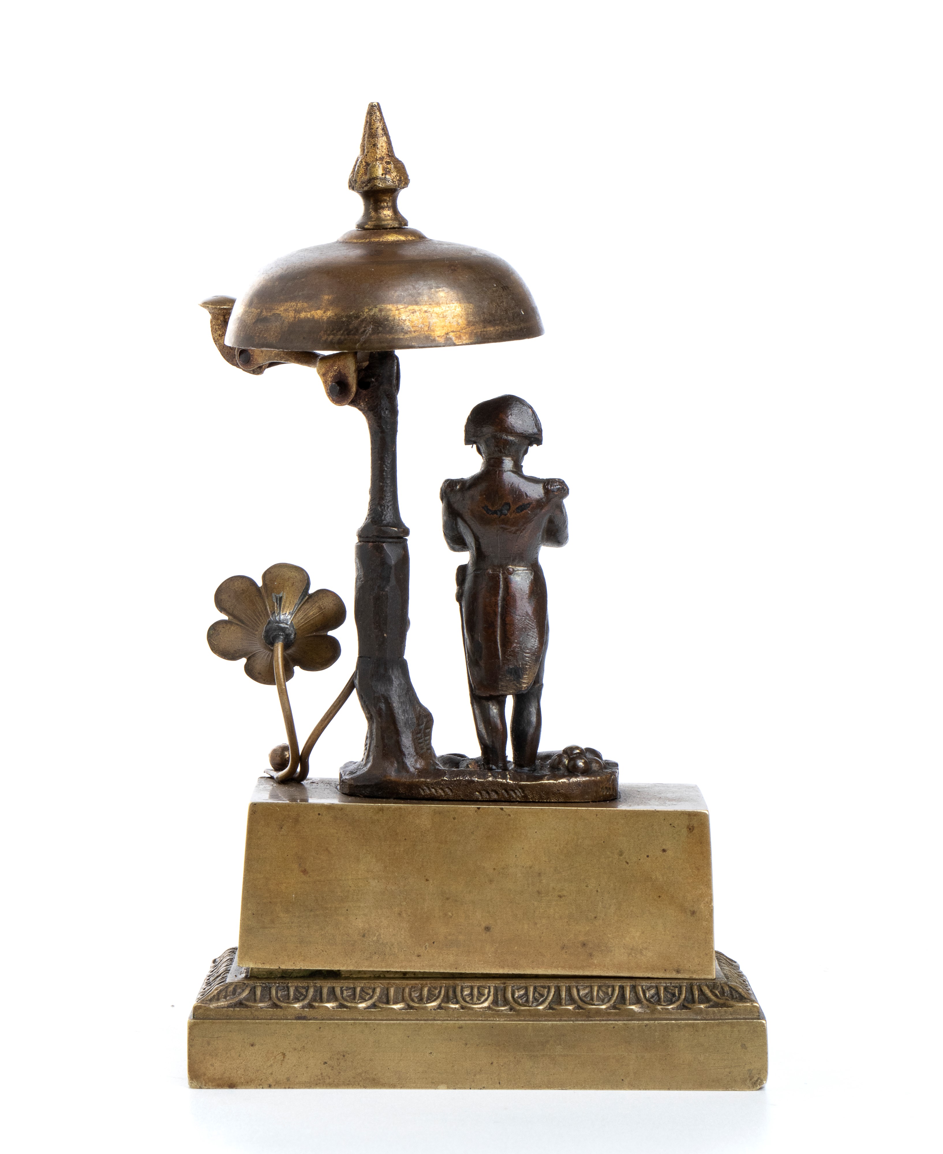 Campanello in Bronzo con Statuina di Napoleone in Piedi