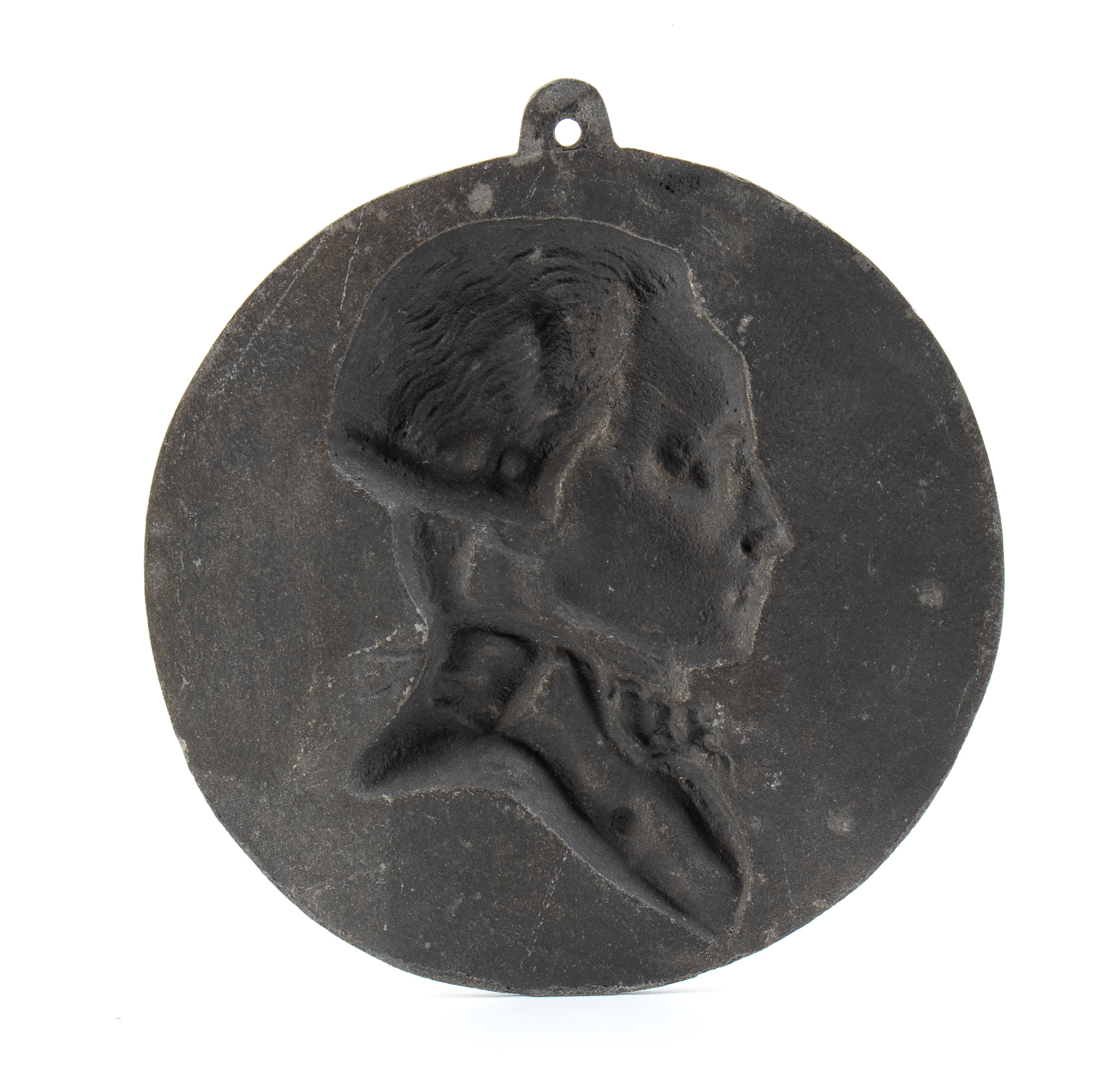 Placca in Metallo Bianco con Ritratto di Robespierre