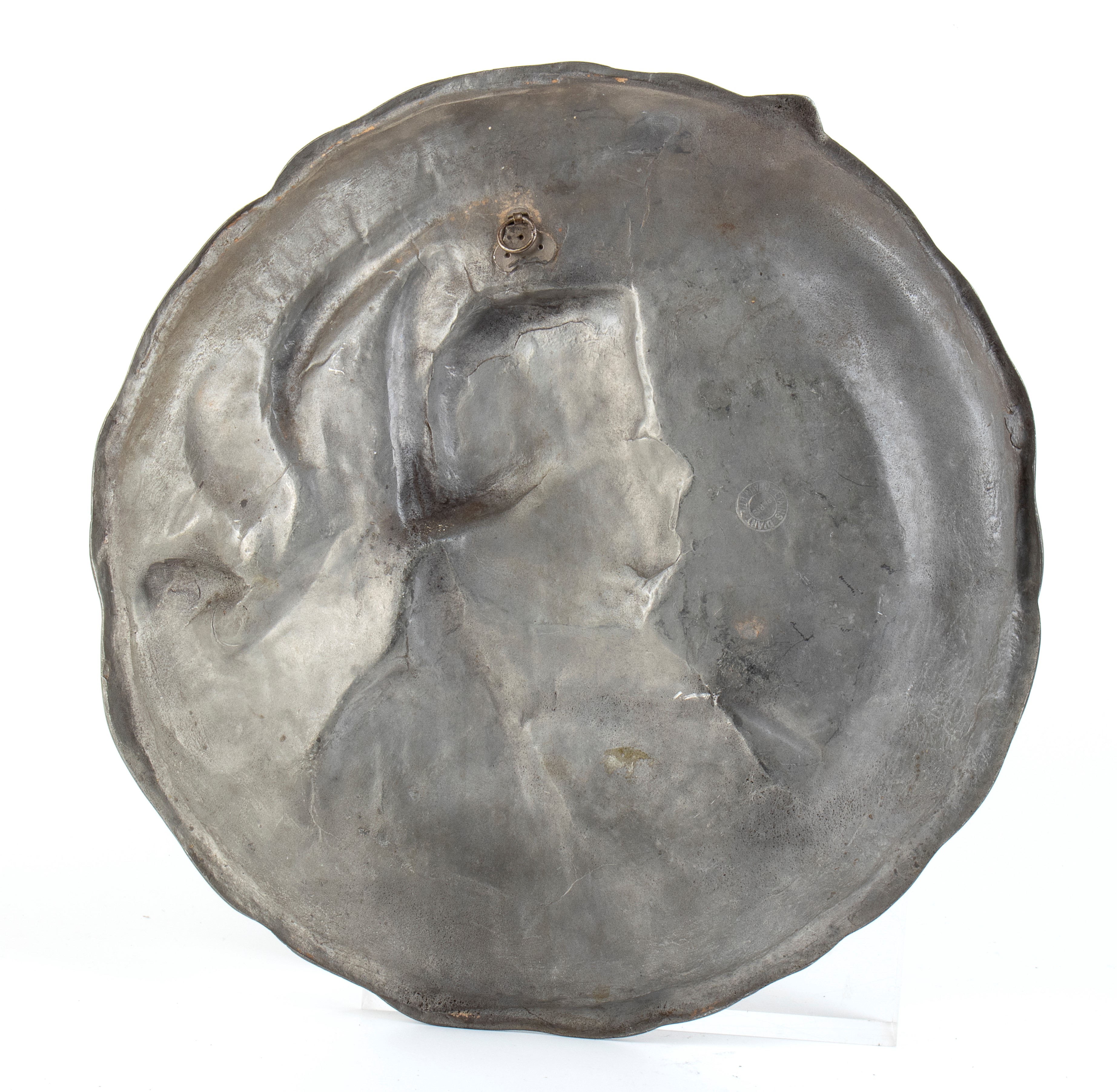 Grande Placca Circolare in Peltro con Busto di Napoleone e Aquila Imperiale
