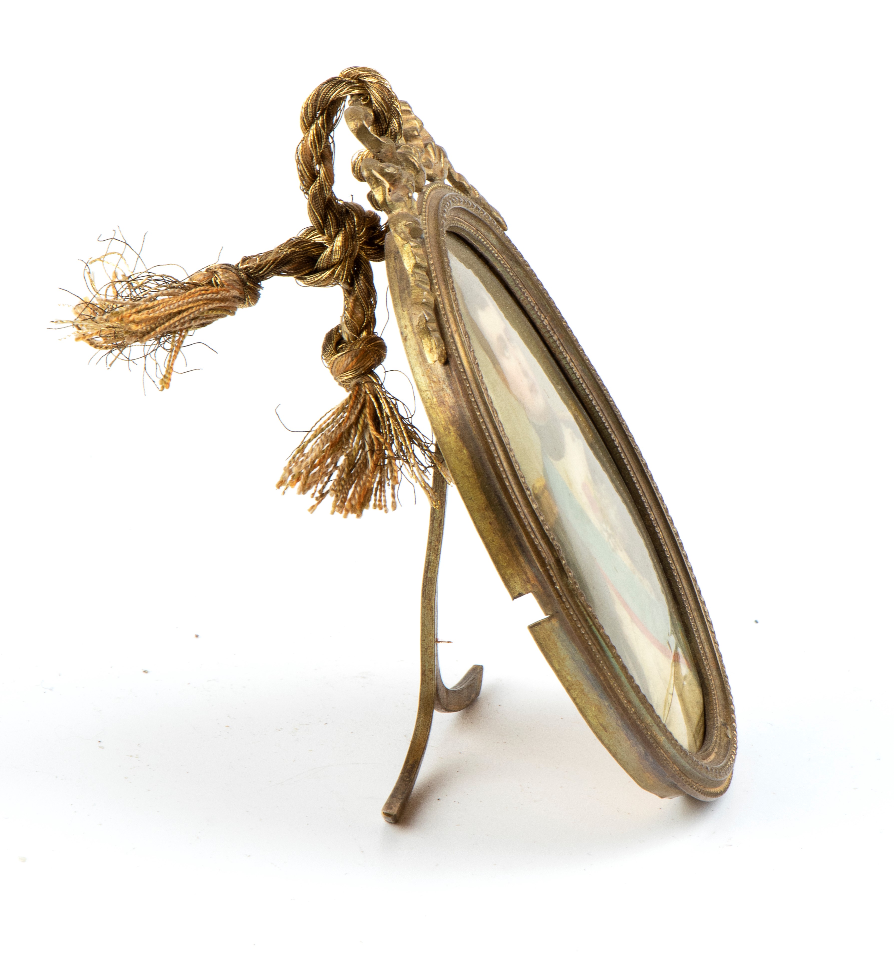Miniatura Ovale con Cornice in Bronzo e Ritratto di Napoleone