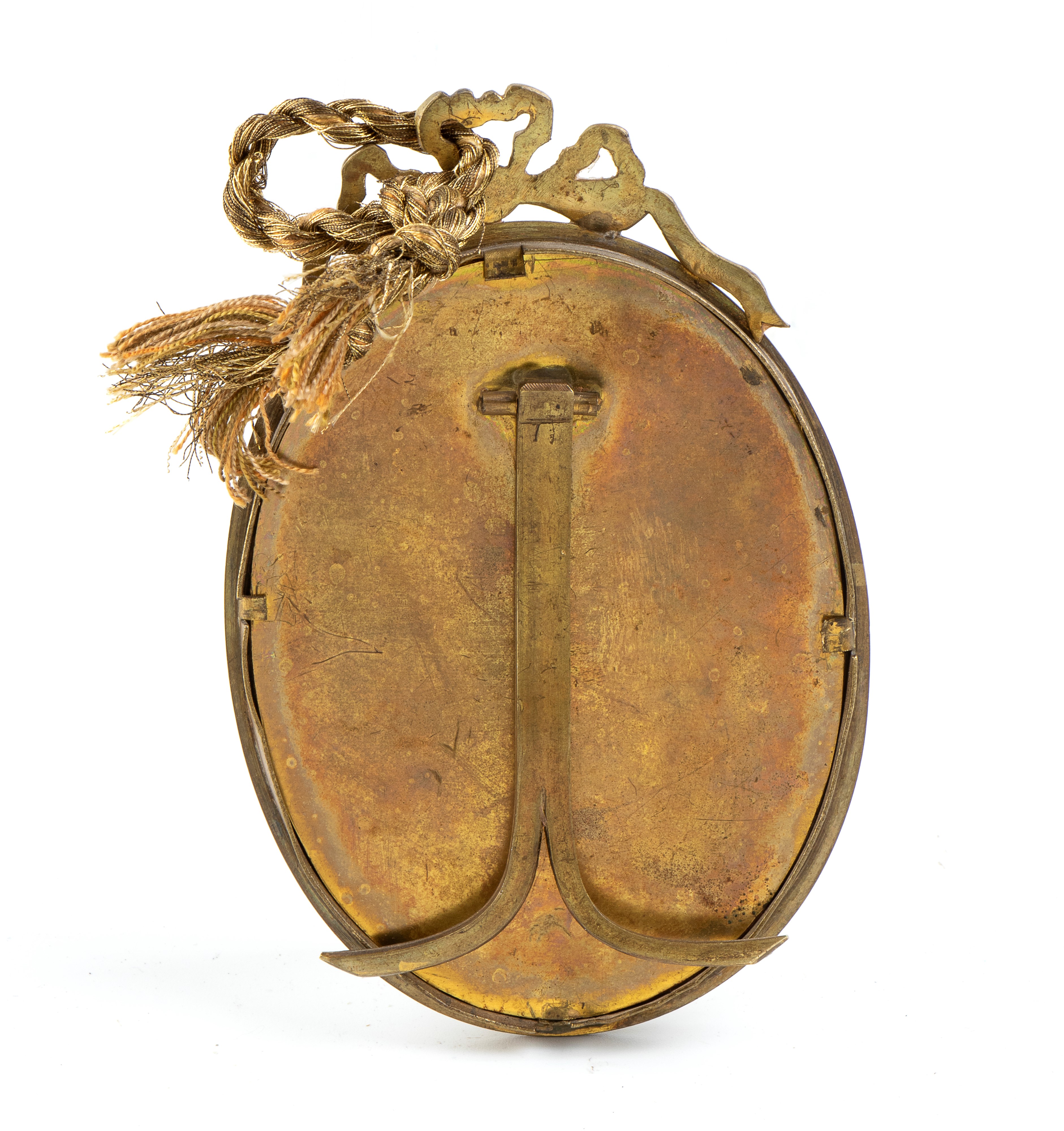 Miniatura Ovale con Cornice in Bronzo e Ritratto di Napoleone