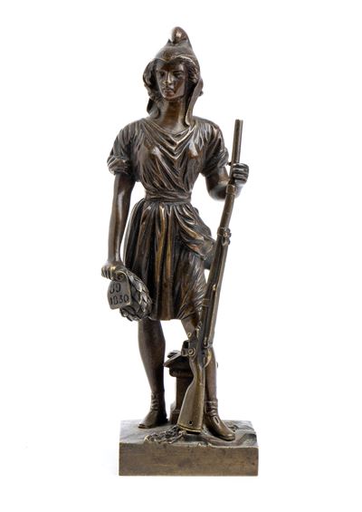 Scultura in Bronzo con Rappresentazione della Rivoluzione del 1830