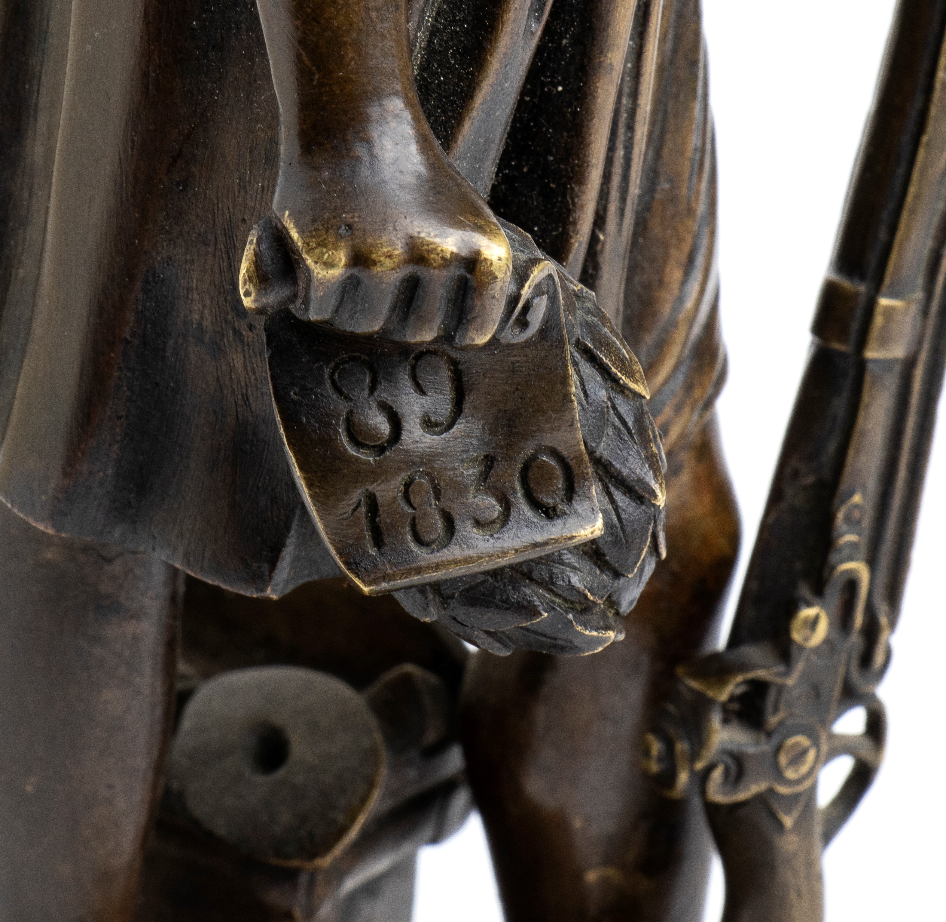 Scultura in Bronzo con Rappresentazione della Rivoluzione del 1830