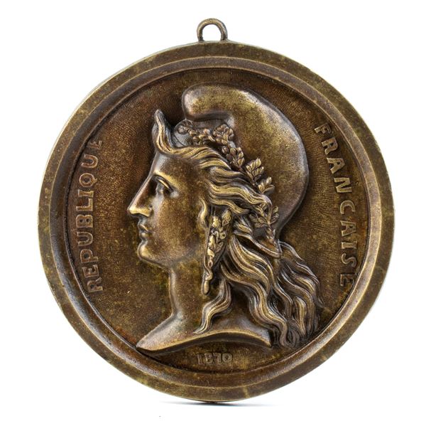 Placca in bronzo con rappresentazione della Terza Repubblica (1870)