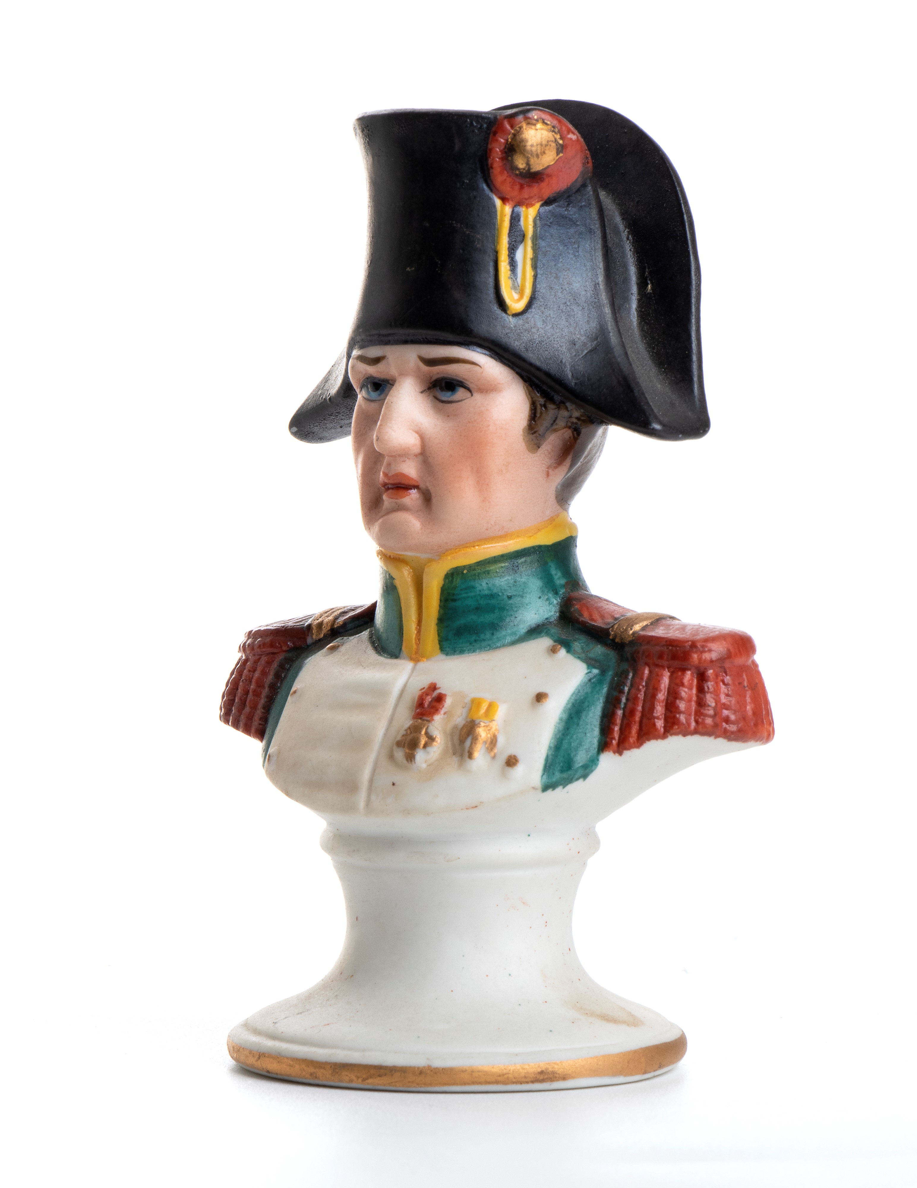 Piccolo Busto di Napoleone in Porcellana Policroma